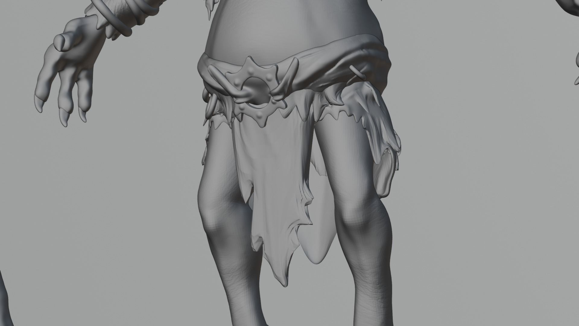 high poly goblin with axe  3D model_6