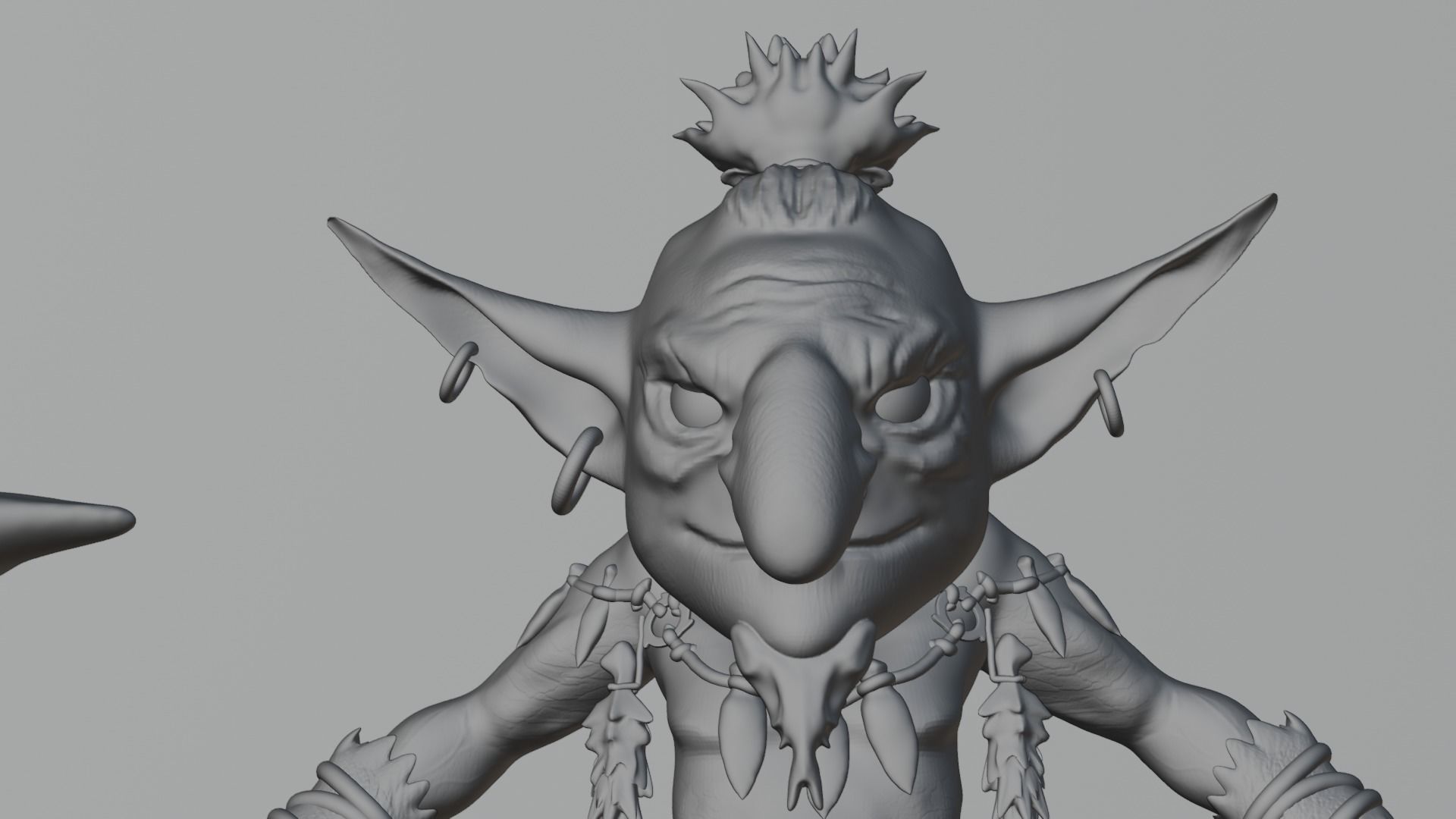 high poly goblin with axe  3D model_7