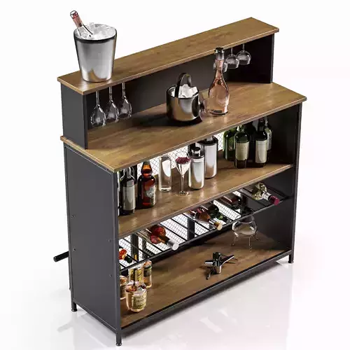 Contemporary Mini Bar Cabinet 3D model