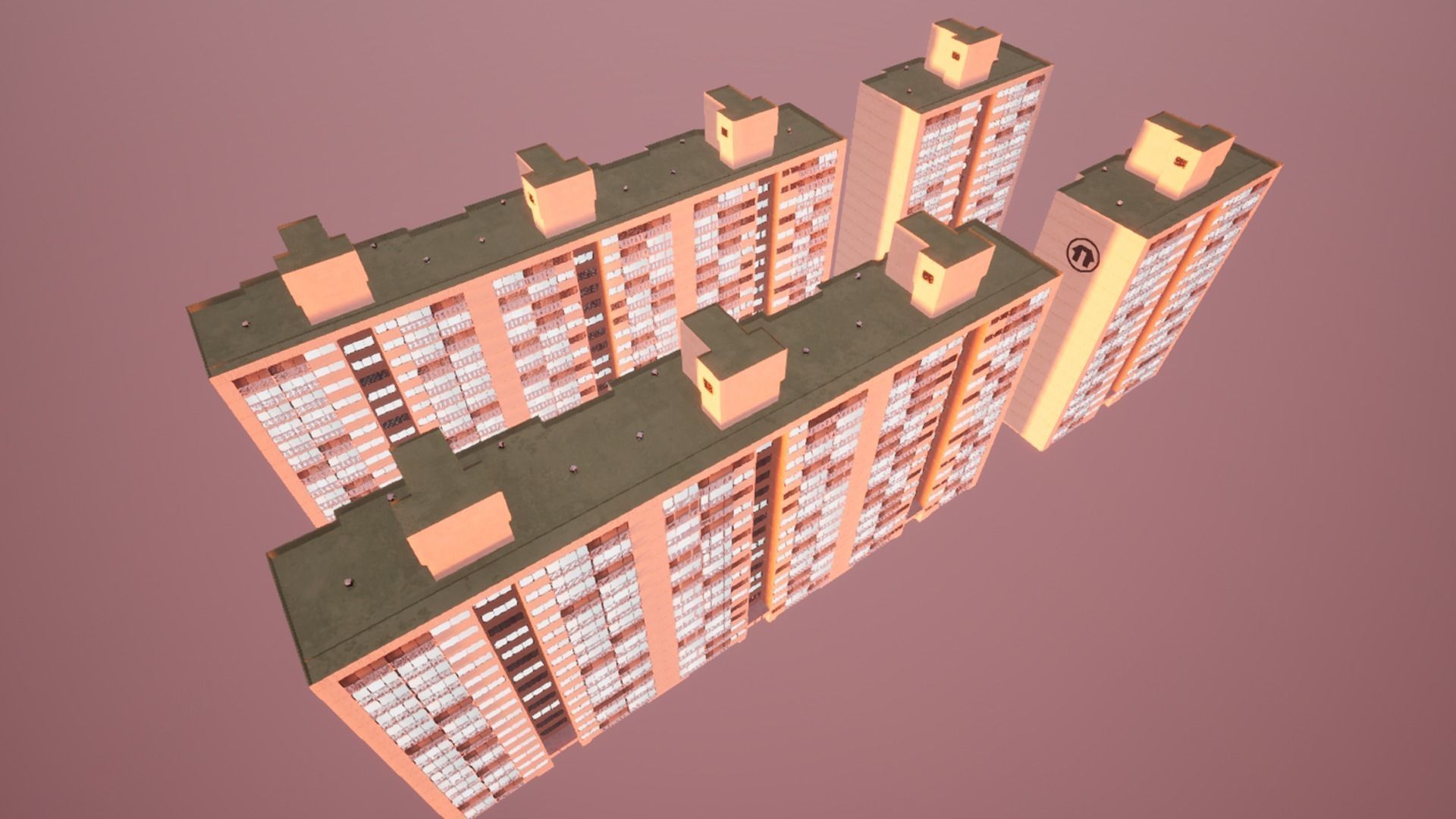 Old Korean apartment Low-poly 3D model_9