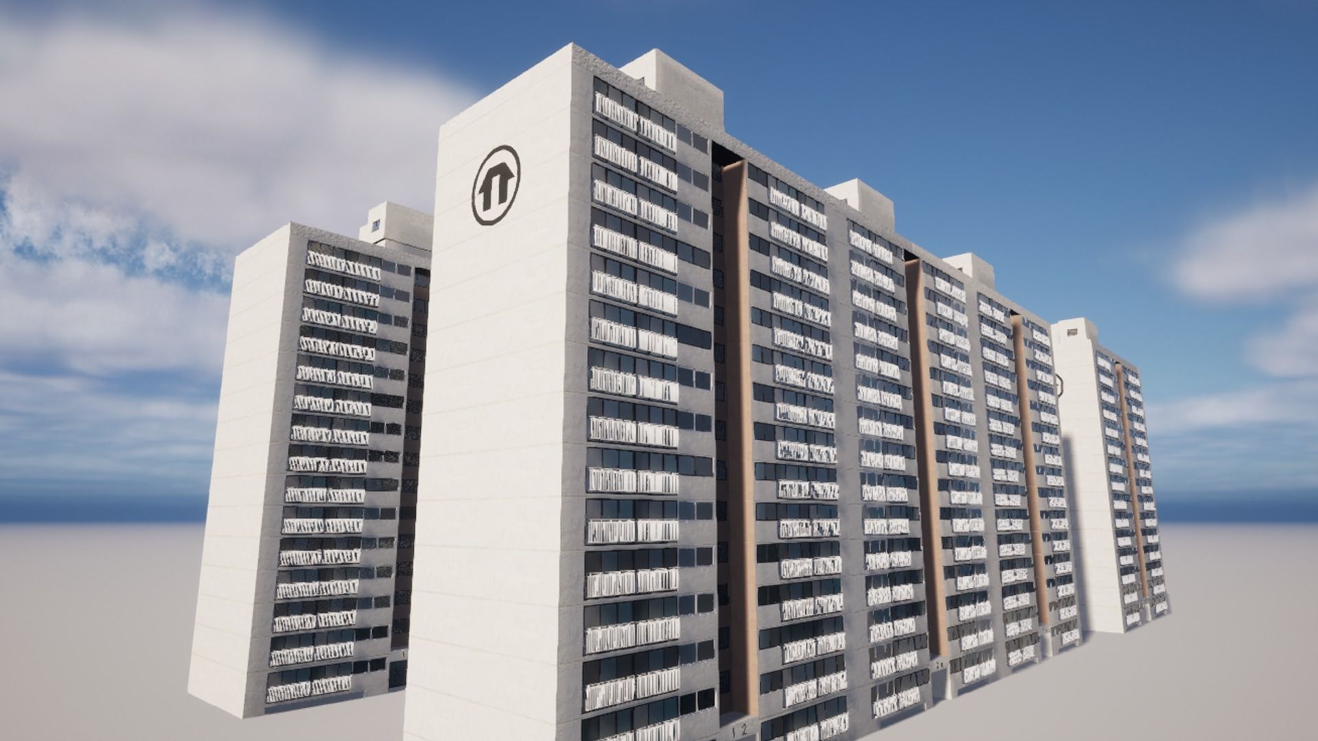 Old Korean apartment Low-poly 3D model_3