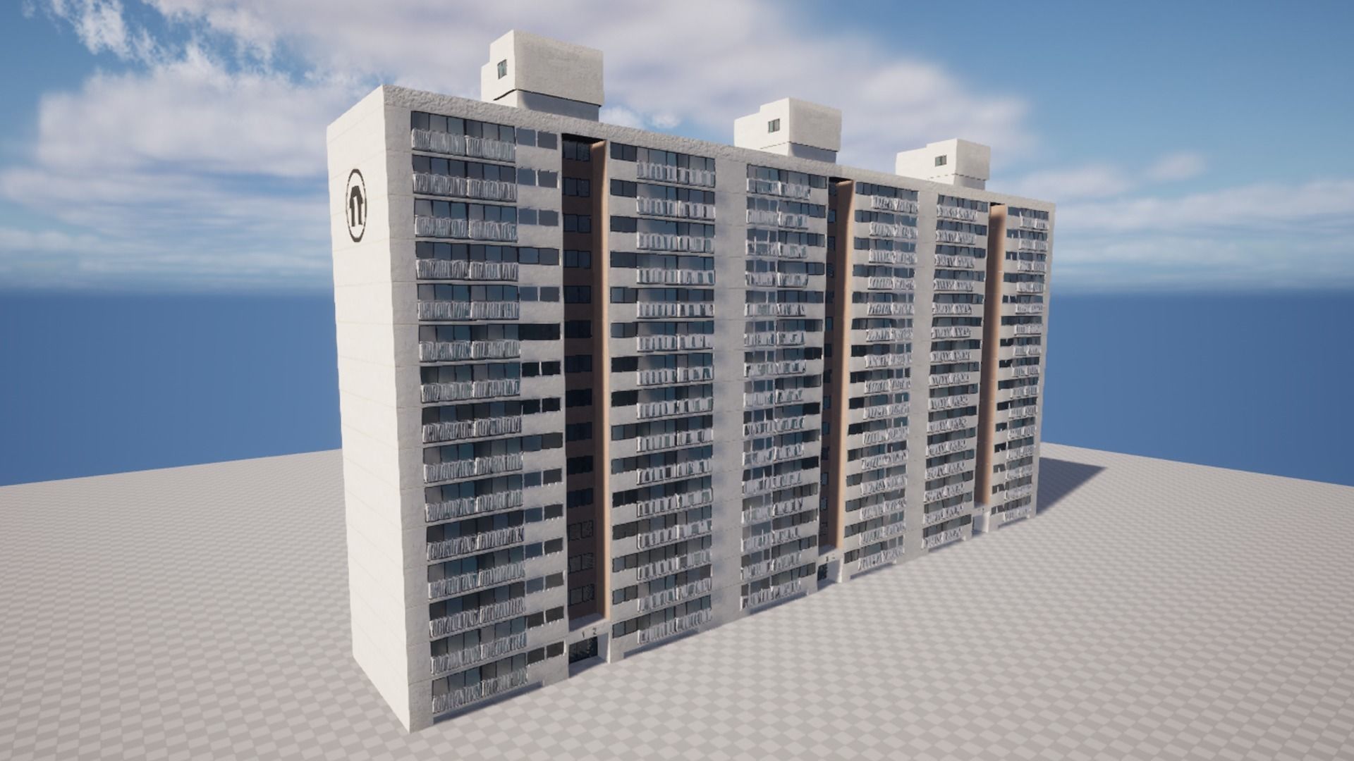 Old Korean apartment Low-poly 3D model_1