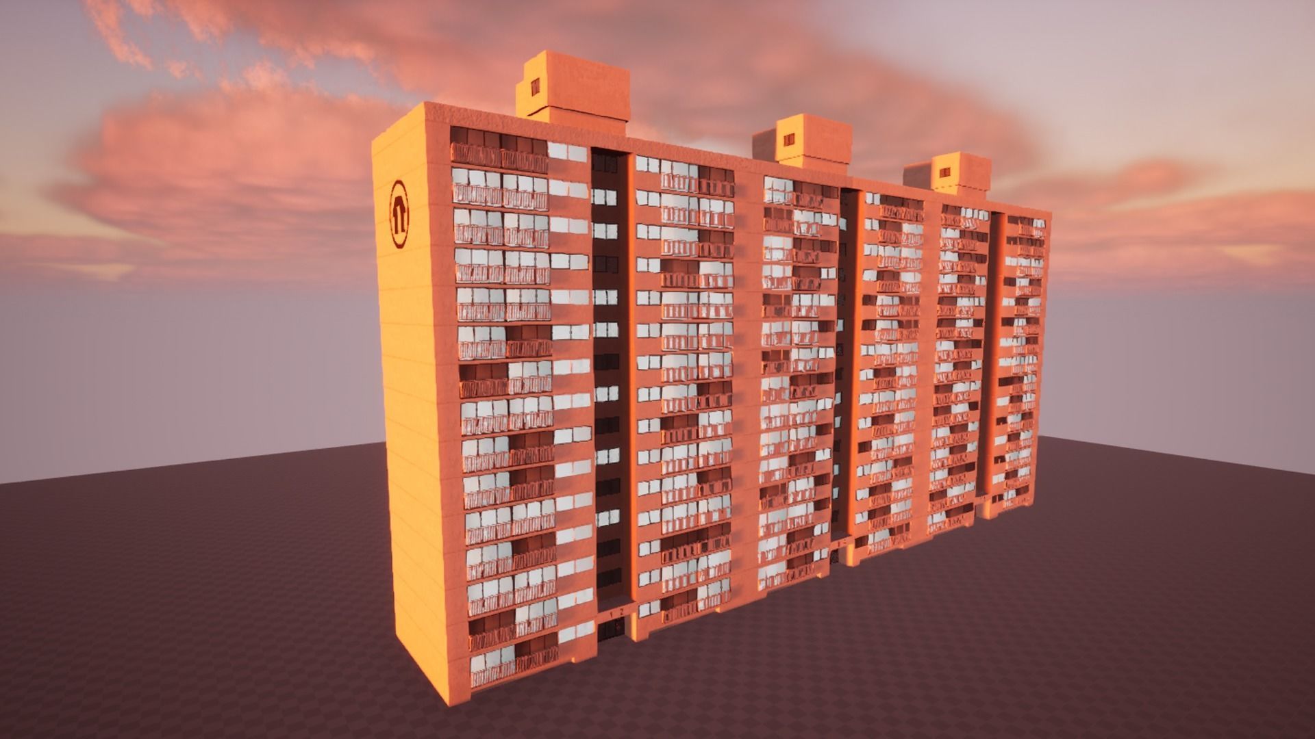 Old Korean apartment Low-poly 3D model_7