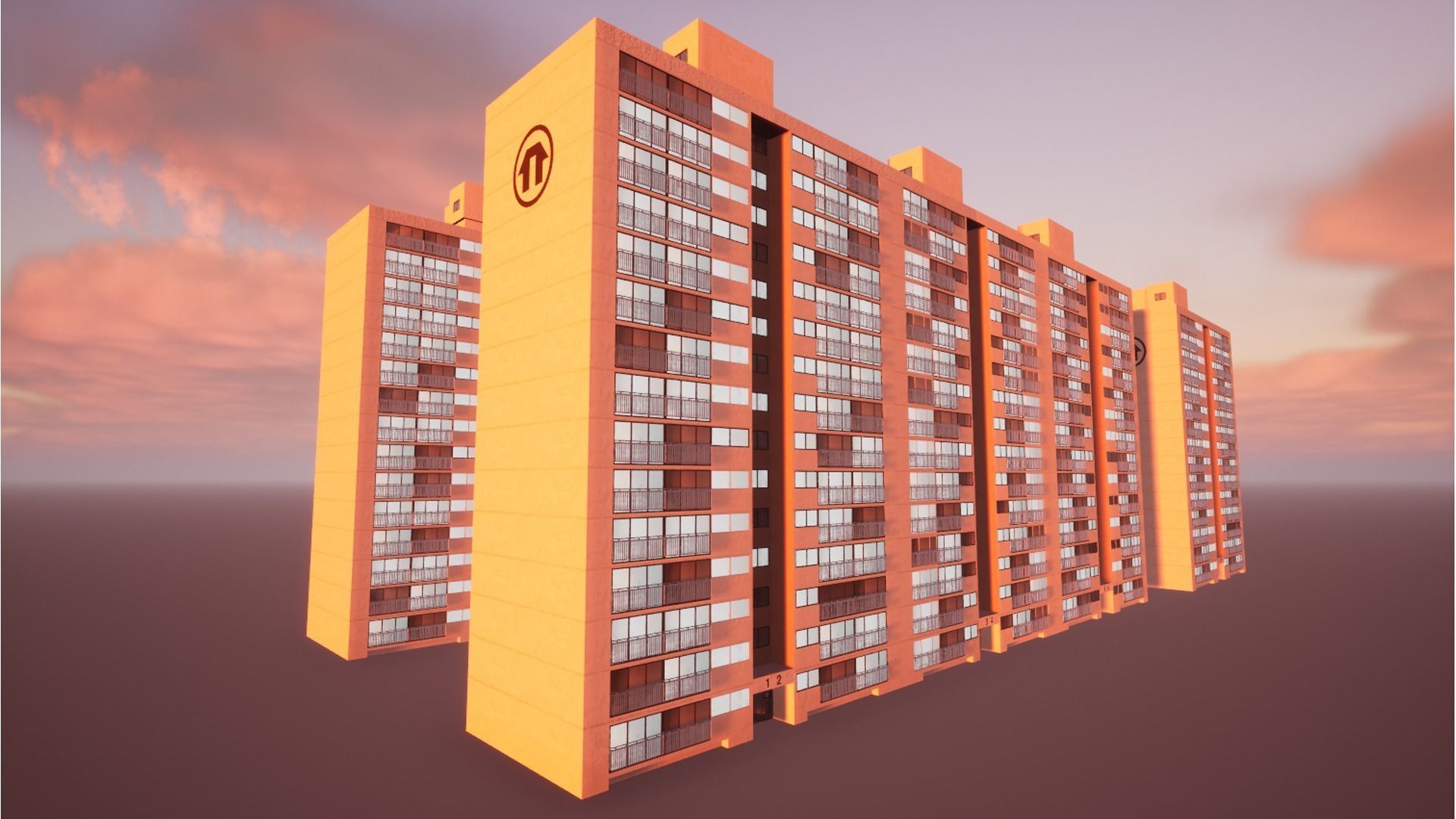 Old Korean apartment Low-poly 3D model_11