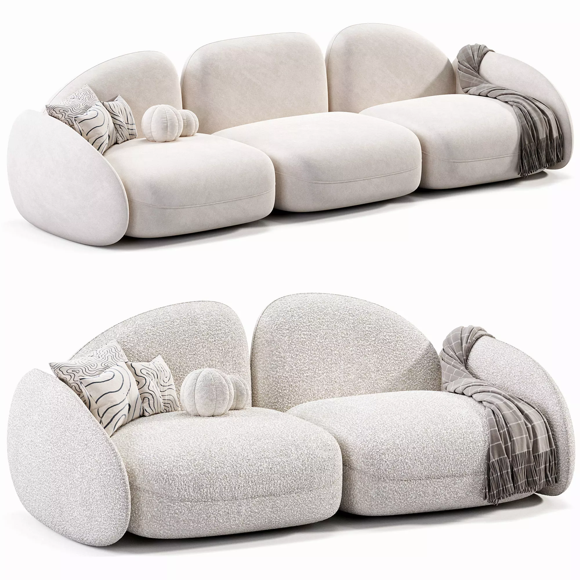 Lithos Sofa Low-poly 3D model_0