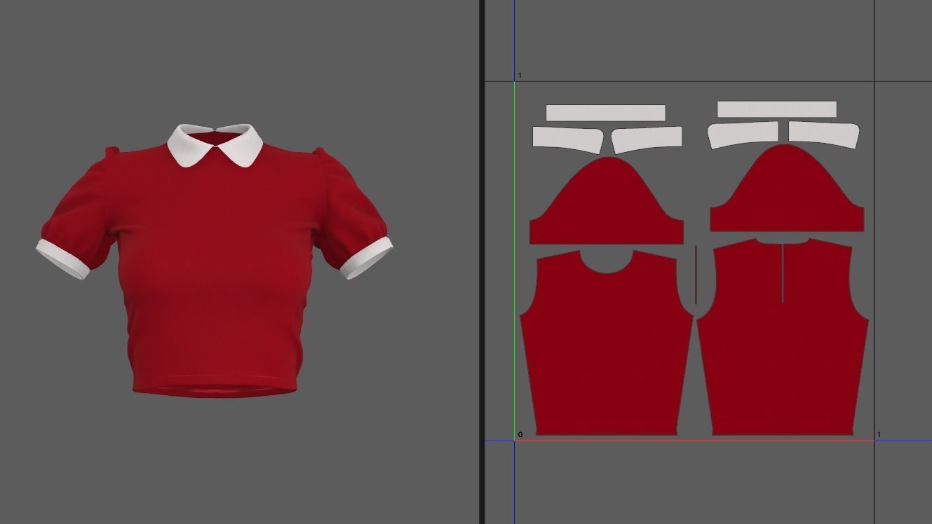 Collar Top 3D Model 3D model_8