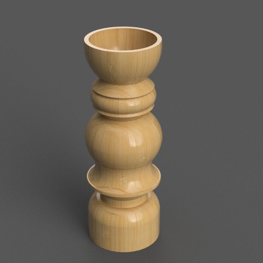 candle holder - baluster 005 3D print model_3
