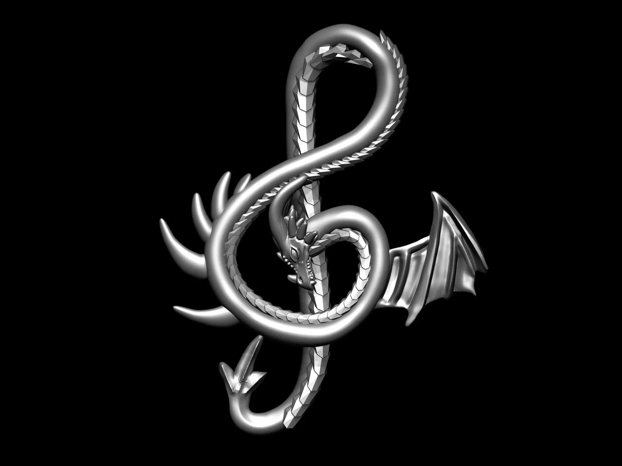 Dragon pendant 3D print model_0