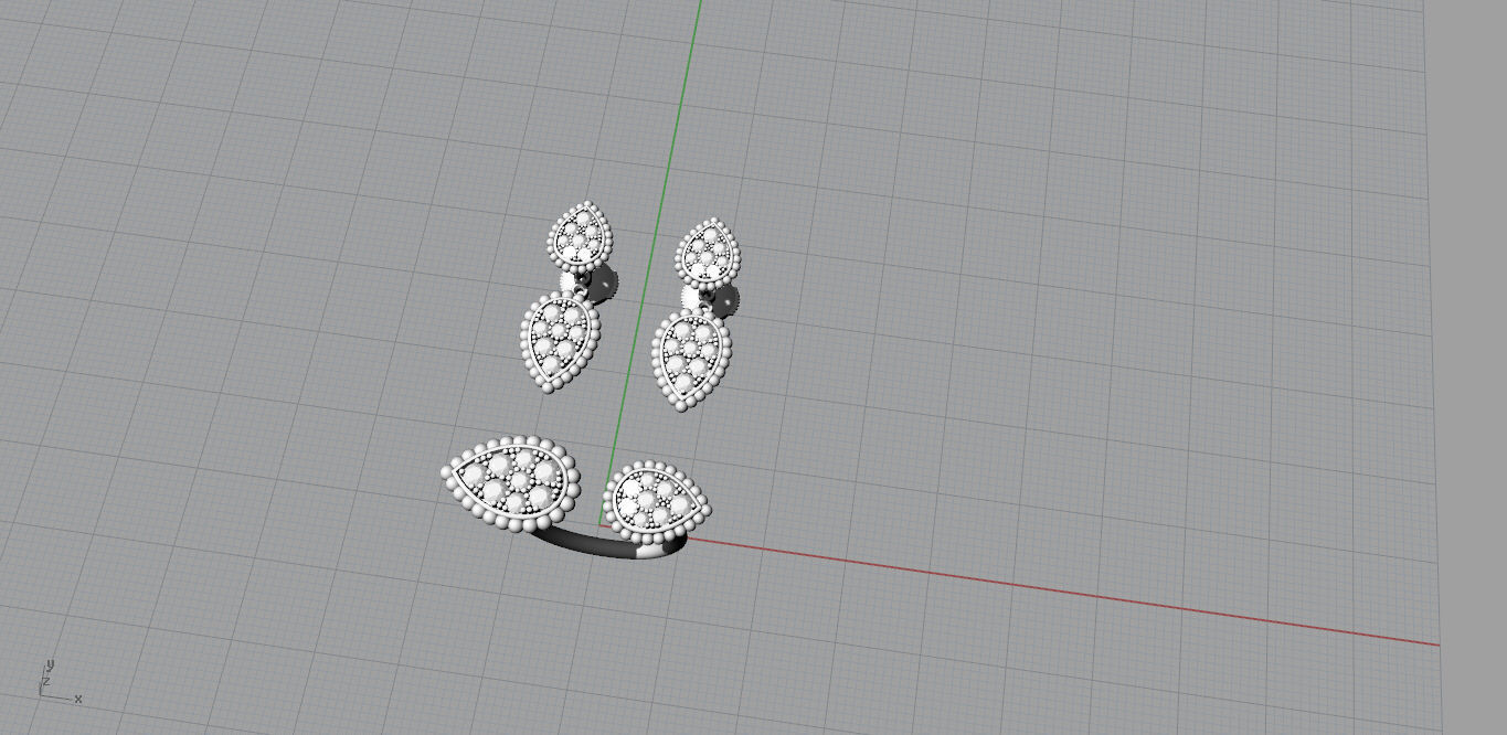  Ring and Earrings 3D print model_9