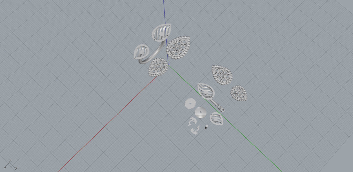  Ring and Earrings 3D print model_21