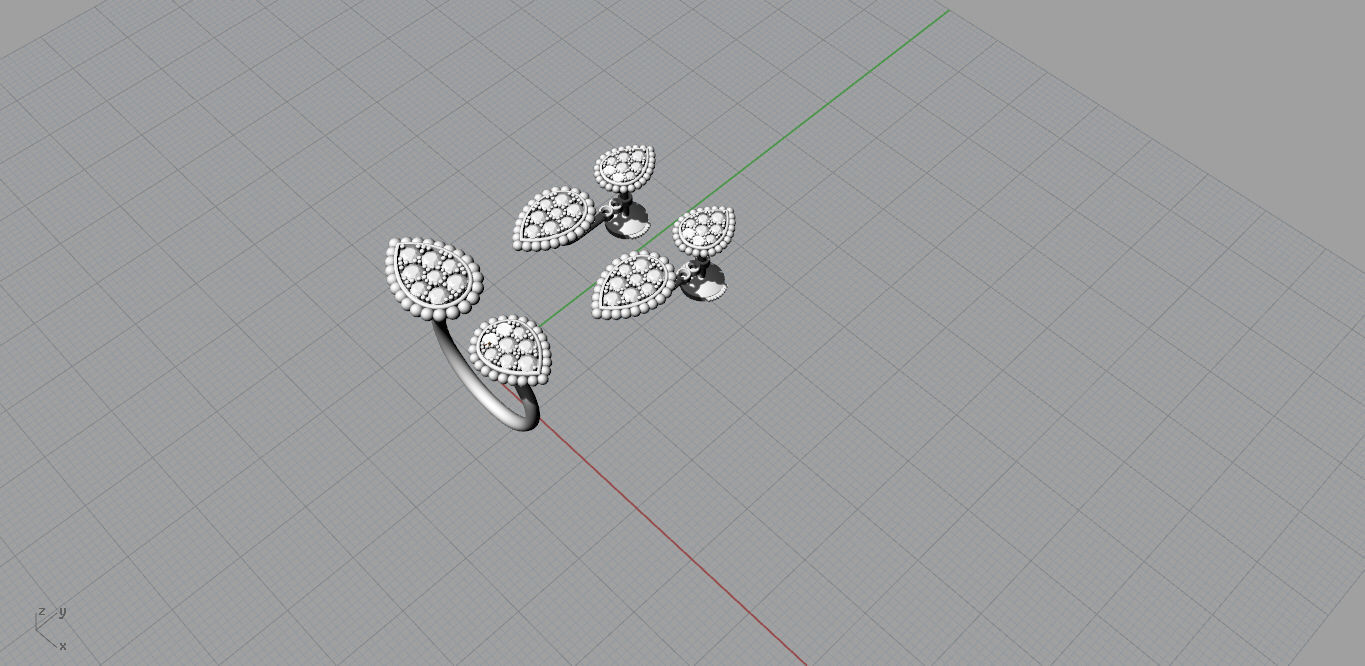  Ring and Earrings 3D print model_13