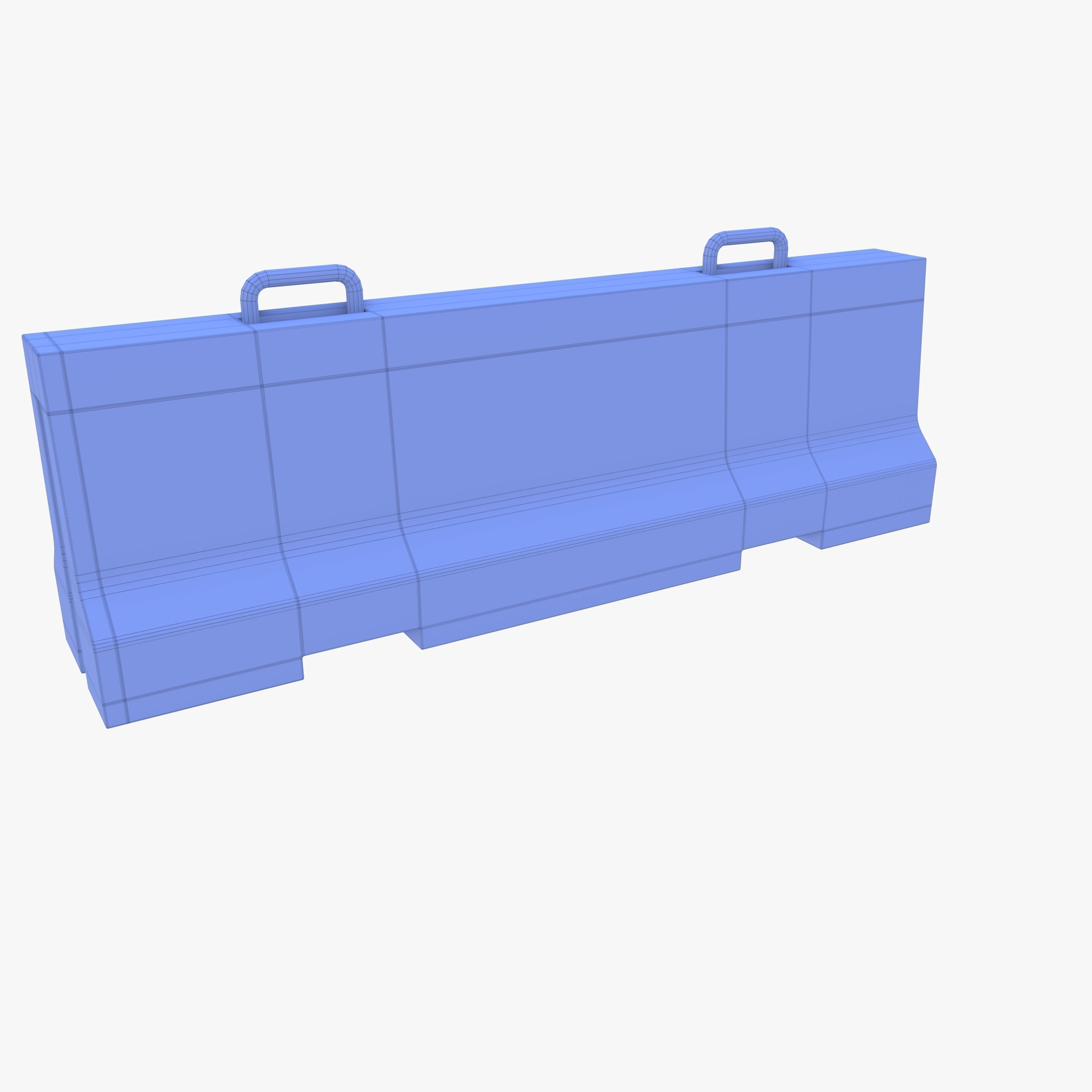 Concrete barrier Low-poly 3D model_13