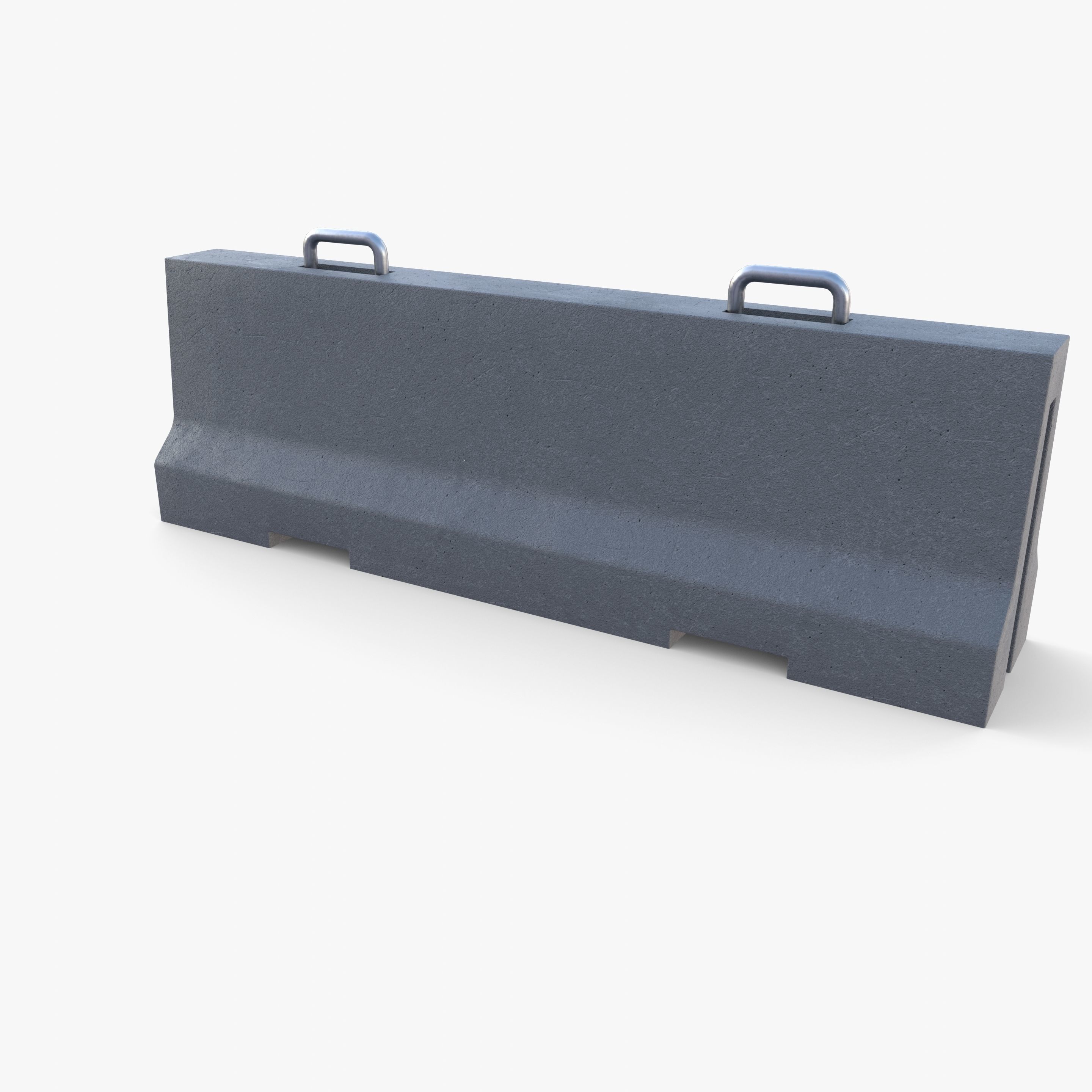 Concrete barrier Low-poly 3D model_9