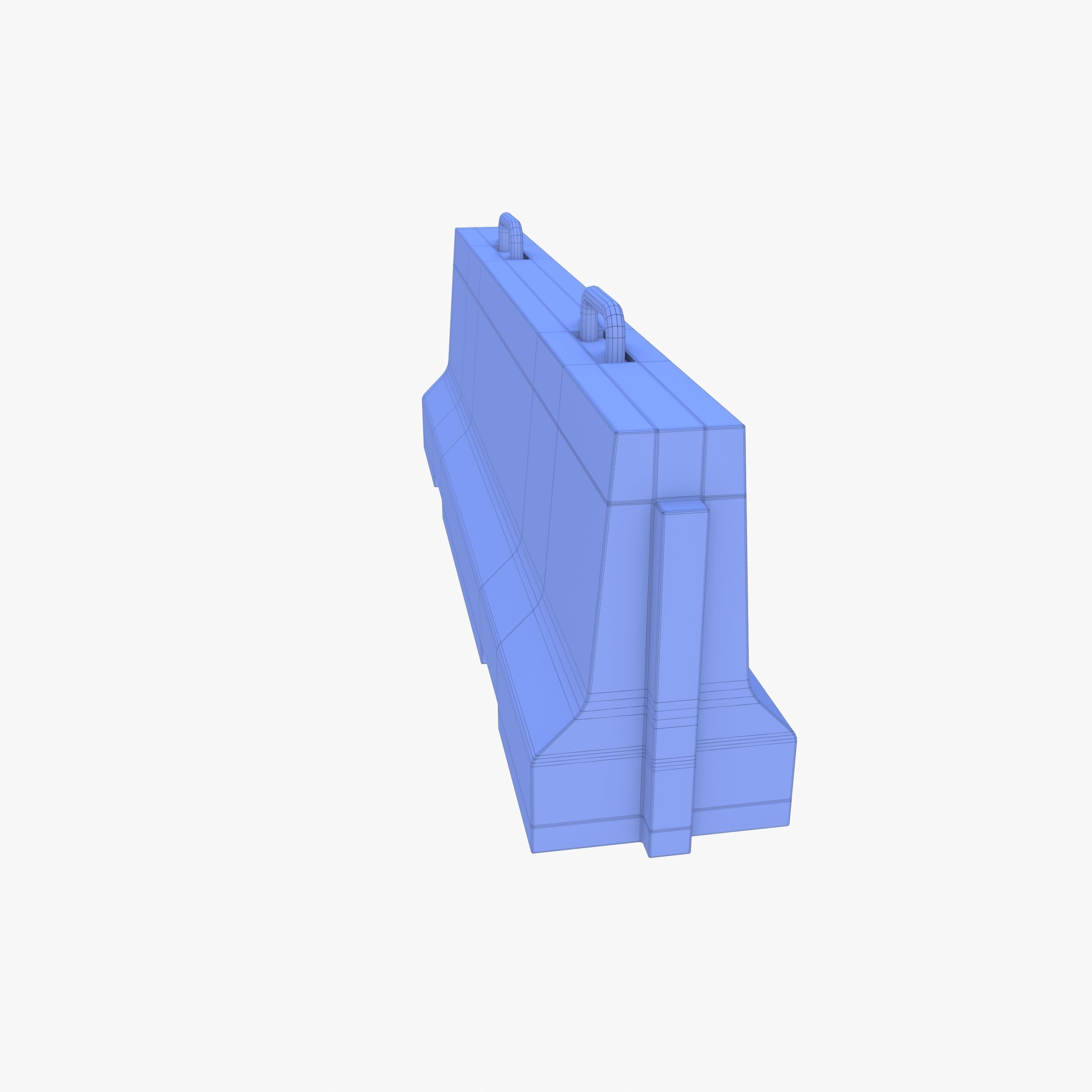 Concrete barrier Low-poly 3D model_14