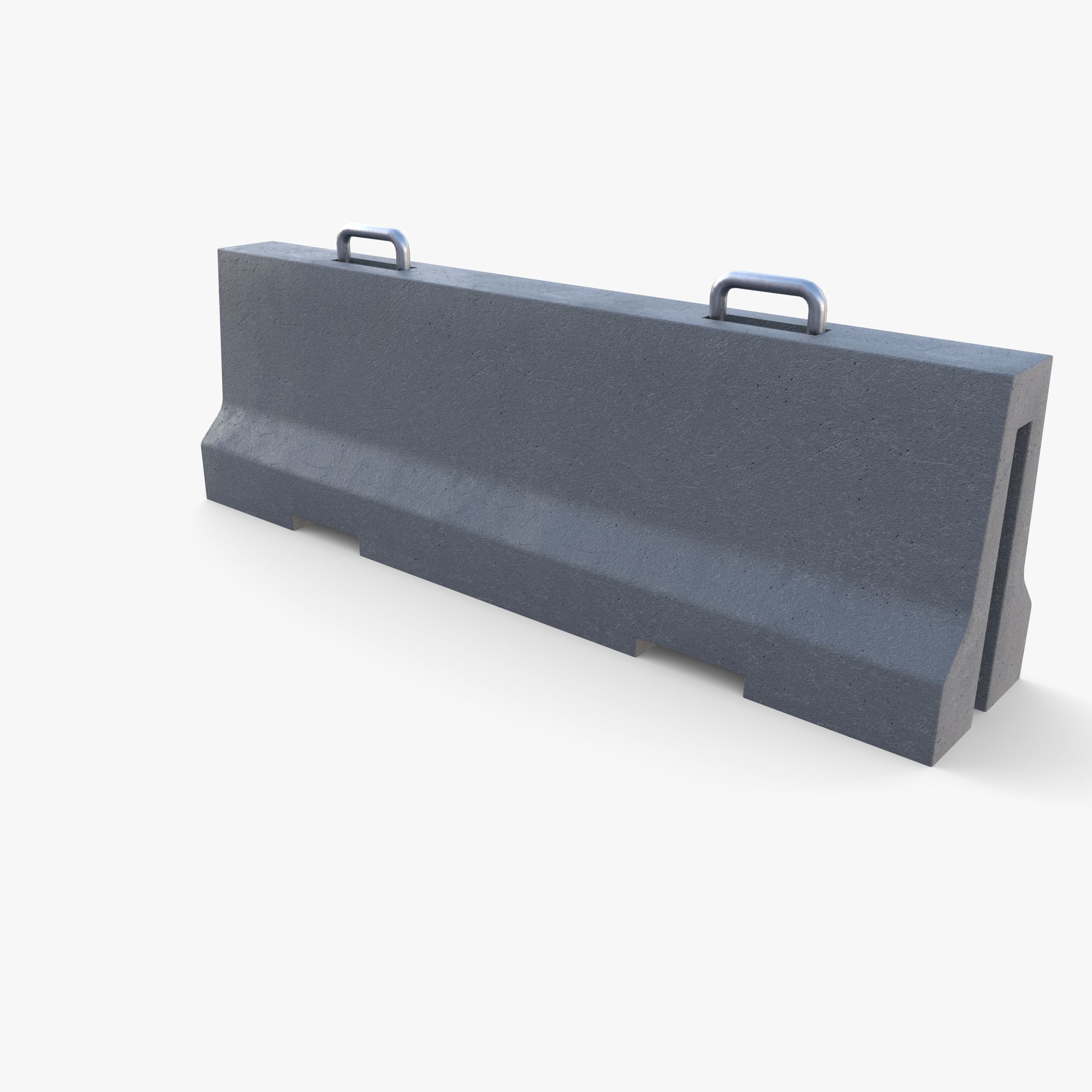 Concrete barrier Low-poly 3D model_1