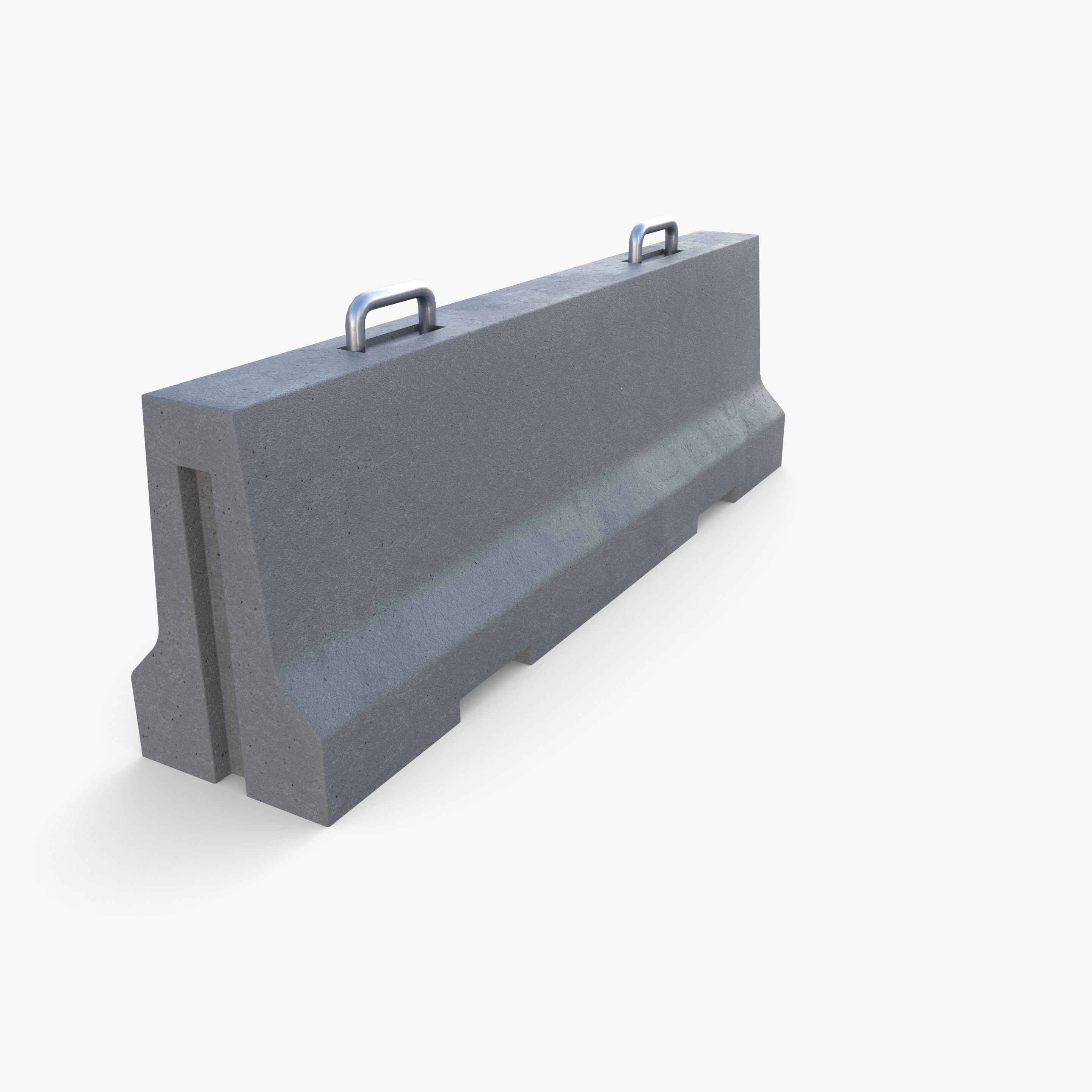 Concrete barrier Low-poly 3D model_4