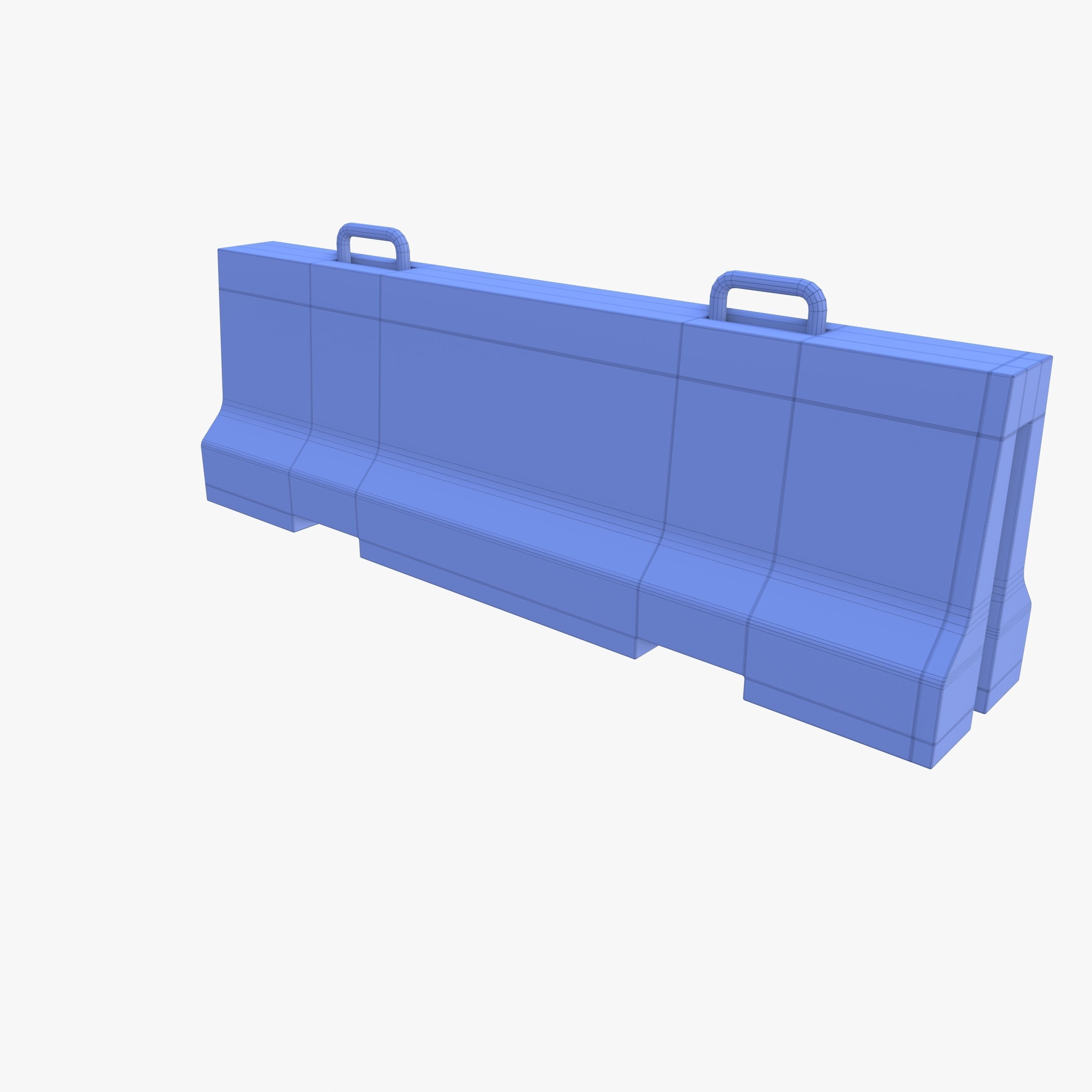 Concrete barrier Low-poly 3D model_19