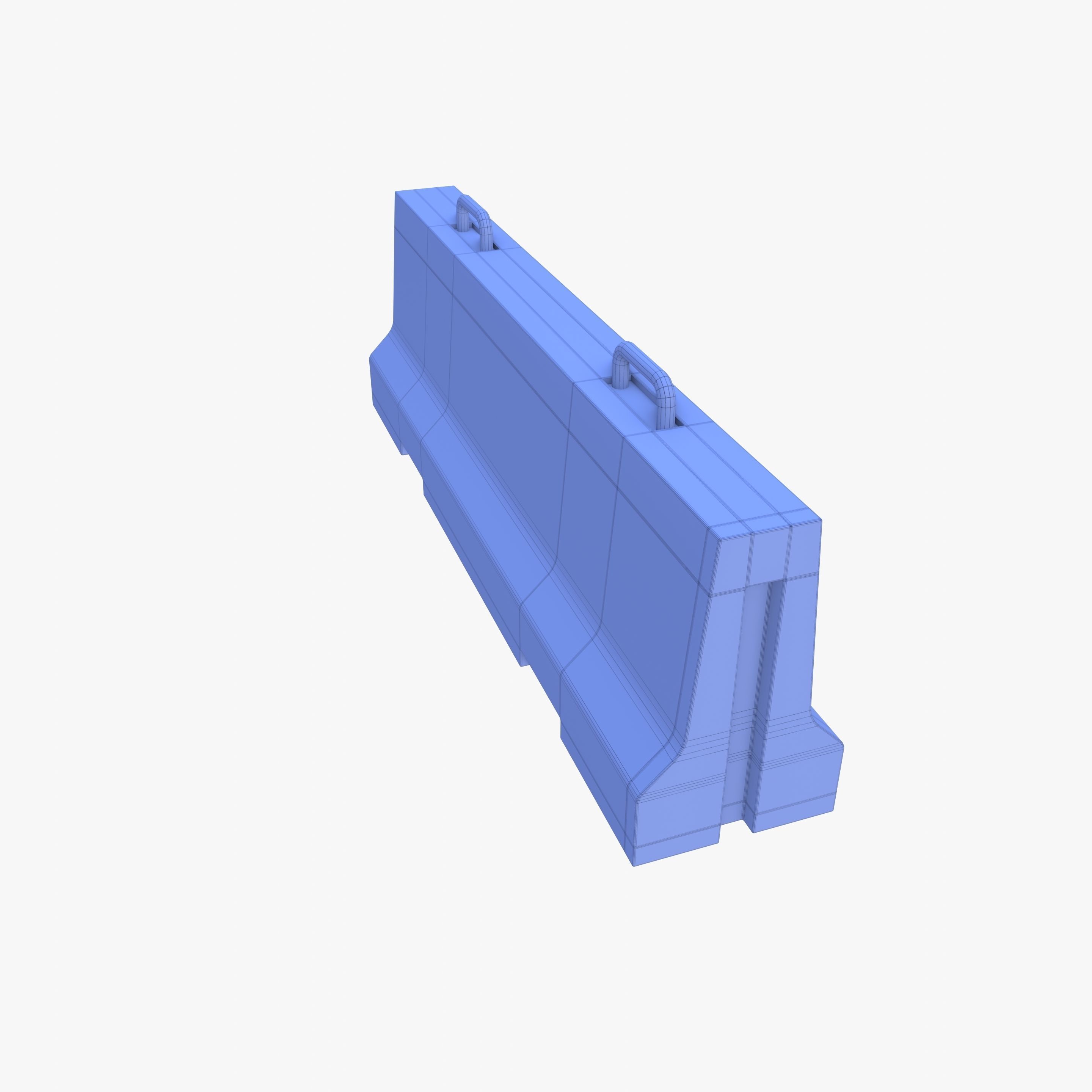 Concrete barrier Low-poly 3D model_16
