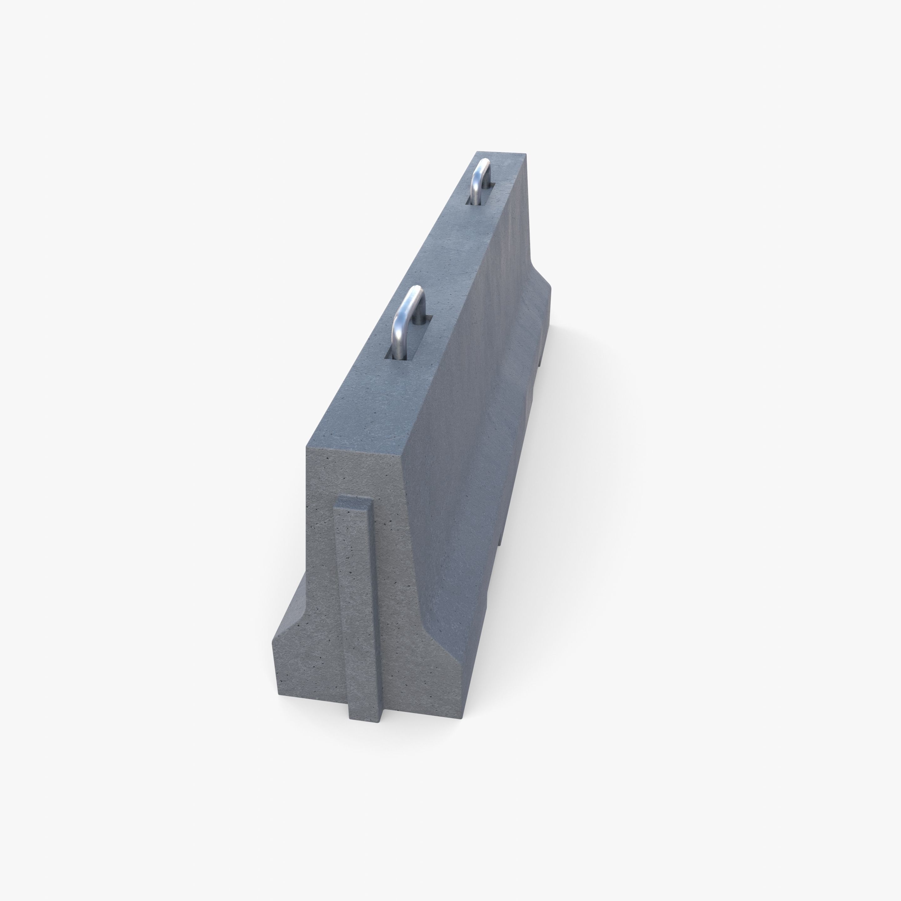 Concrete barrier Low-poly 3D model_6