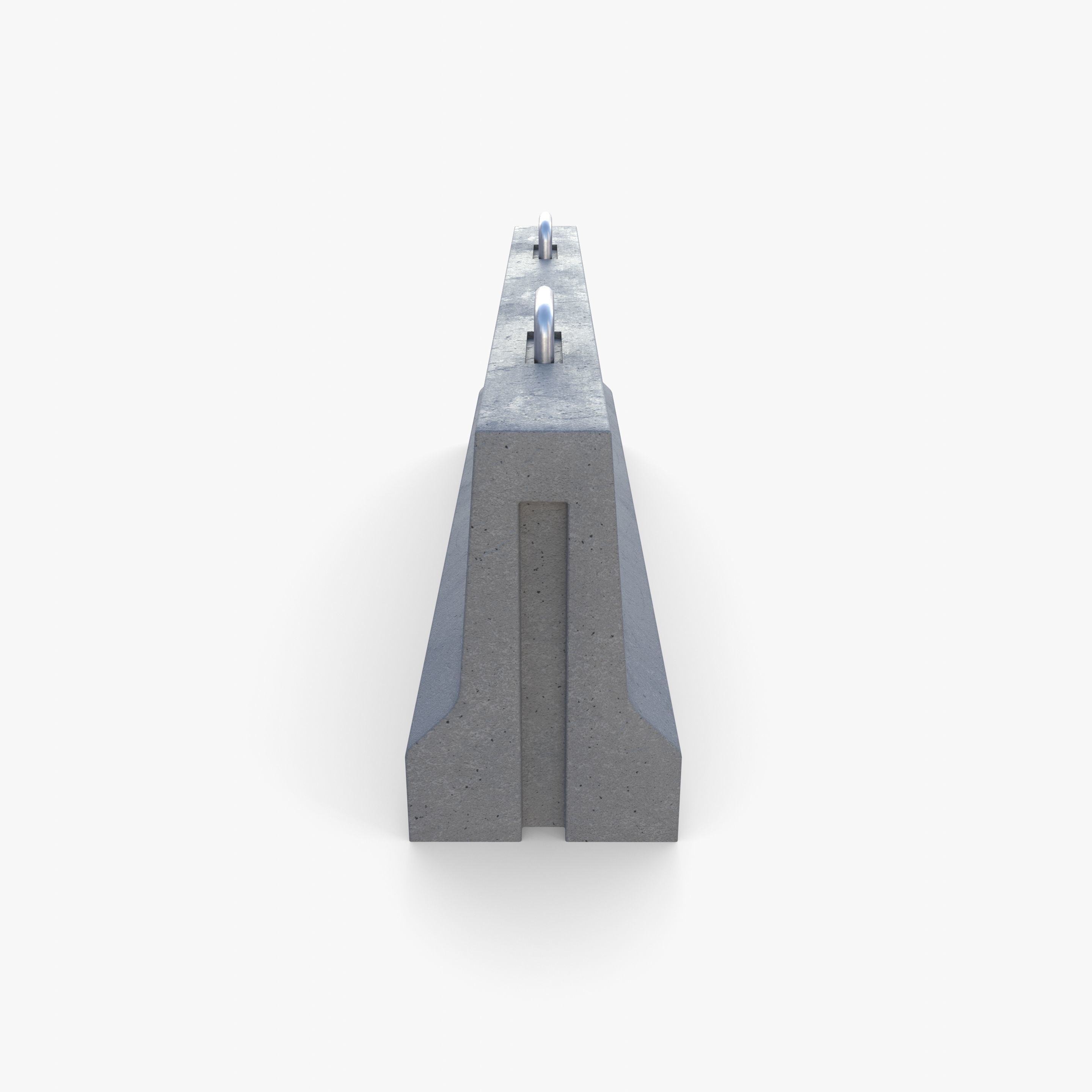 Concrete barrier Low-poly 3D model_10