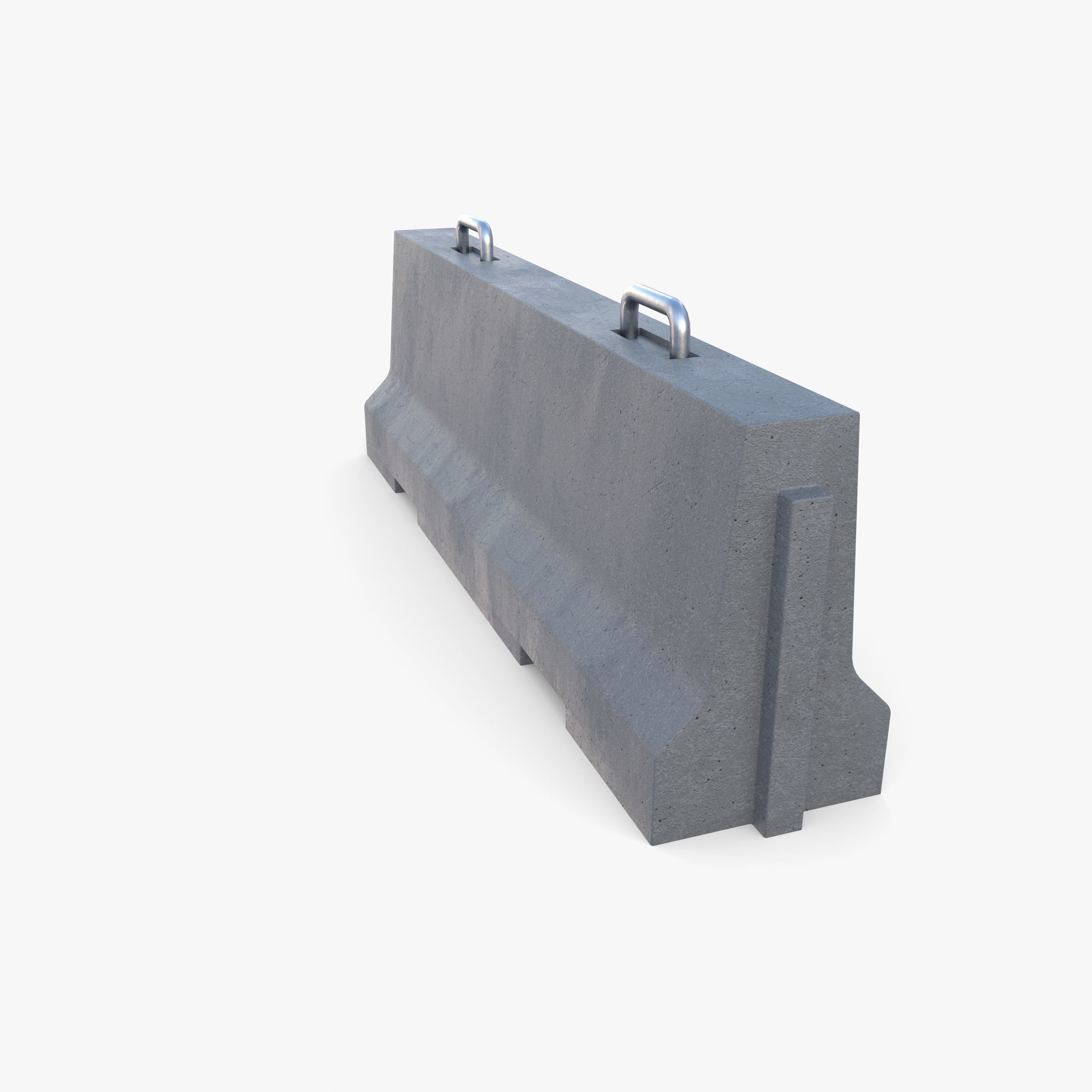 Concrete barrier Low-poly 3D model_2