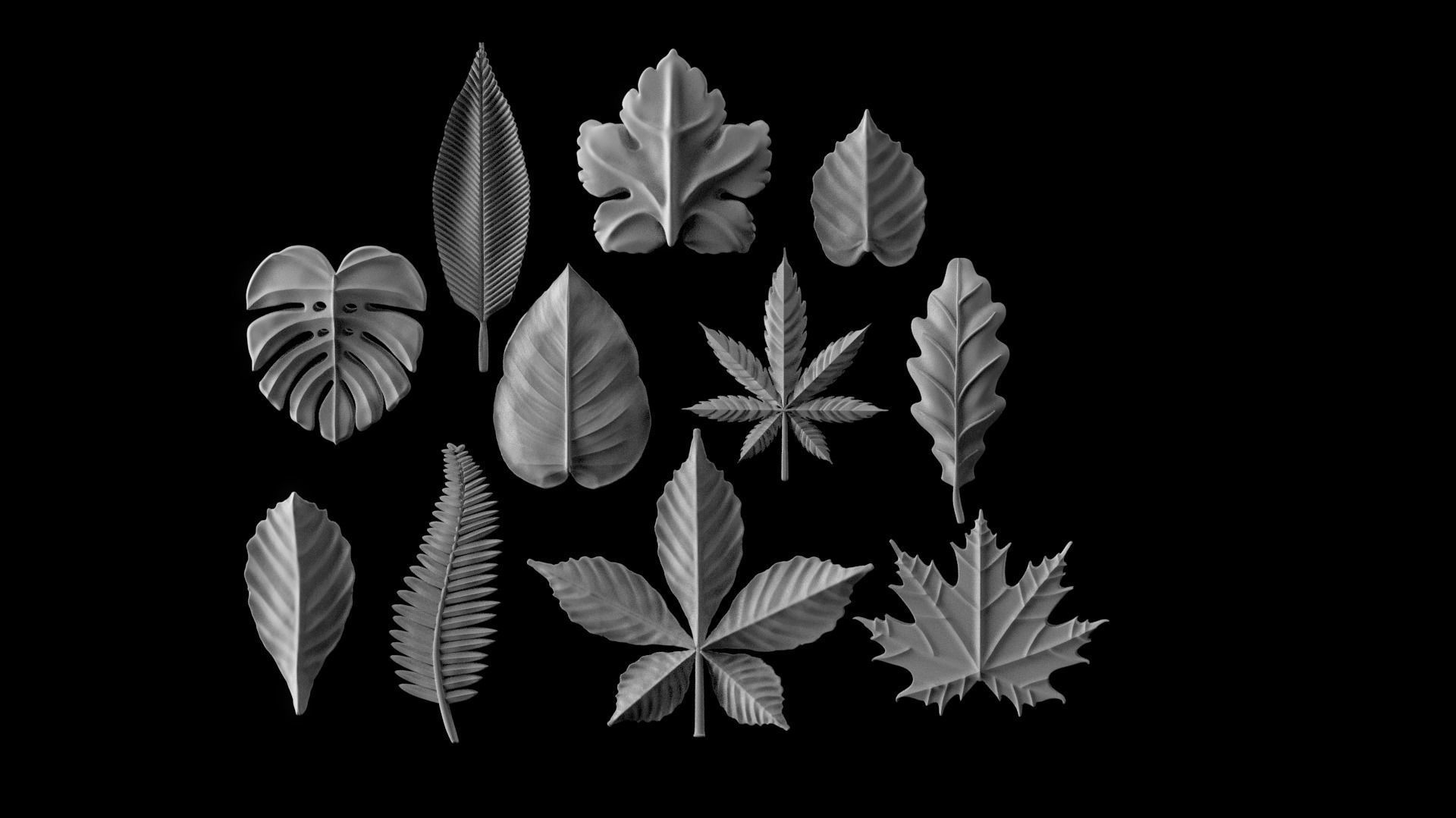 leaves 3D print model_38