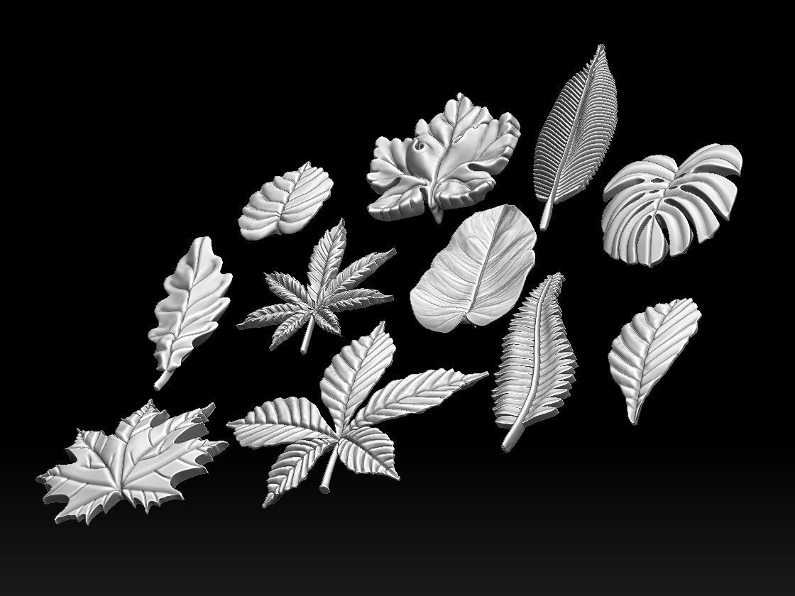leaves 3D print model_30