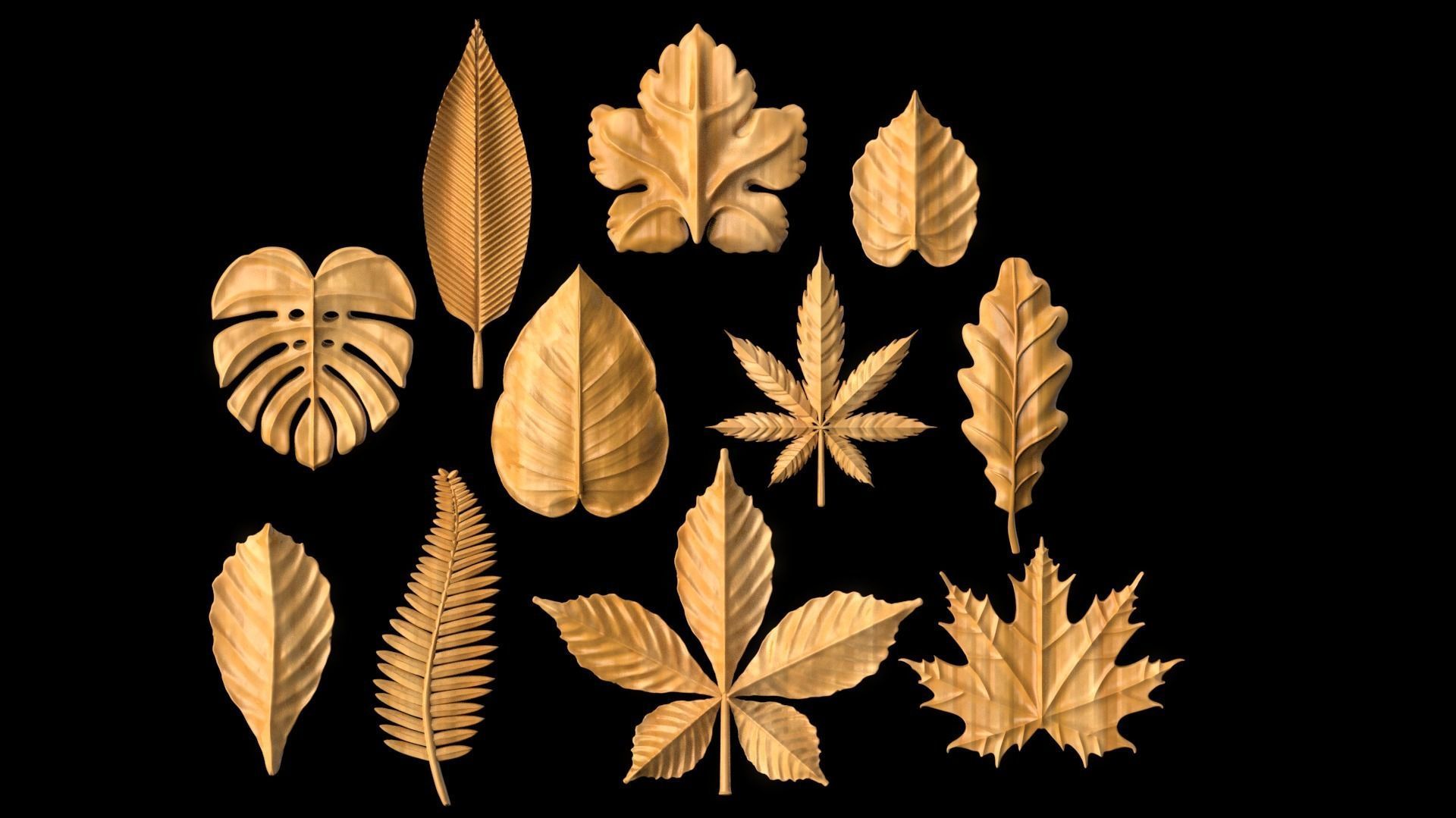 leaves 3D print model_57