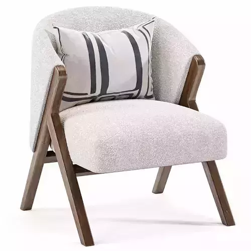 UPHOLSTERED BOUCLE ARMCHAIR By Zarahome