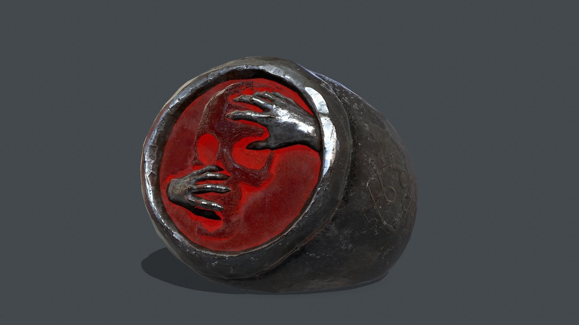 Skull Ring Low-poly 3D model_11