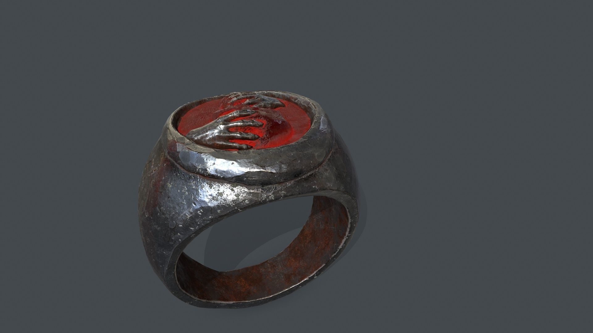 Skull Ring Low-poly 3D model_7
