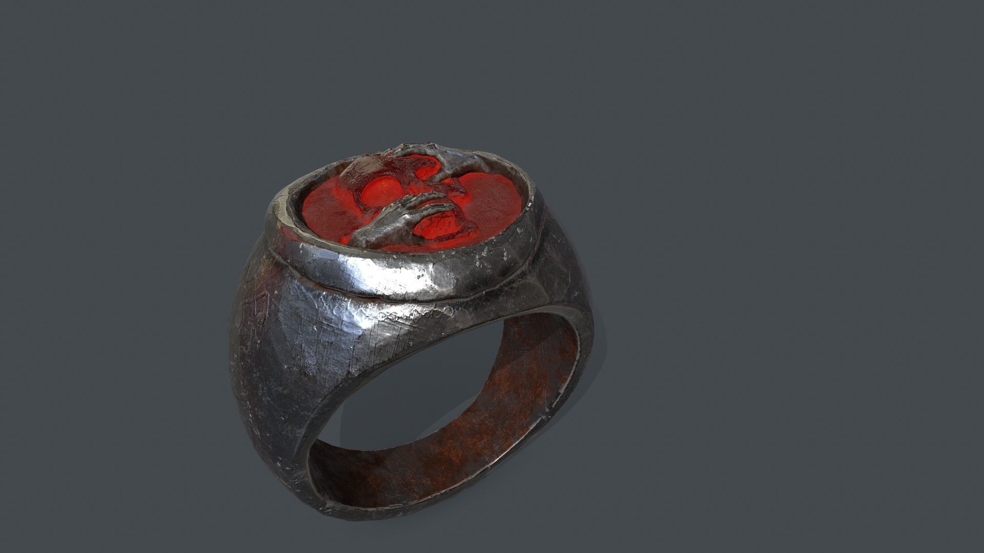 Skull Ring Low-poly 3D model_10