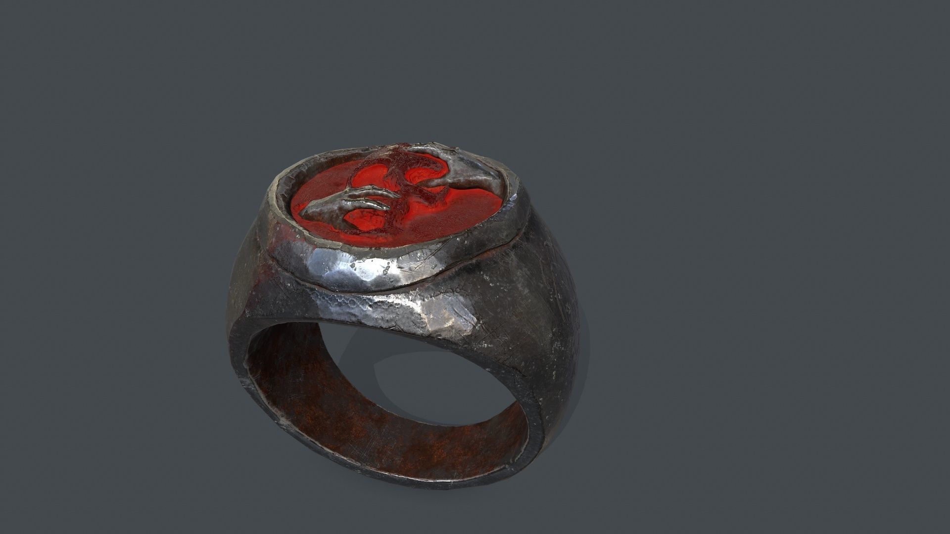 Skull Ring Low-poly 3D model_4