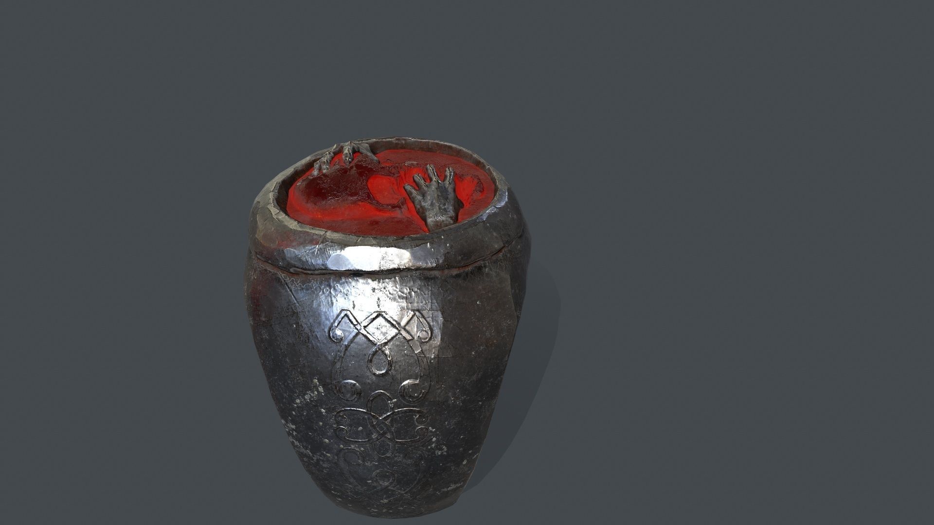 Skull Ring Low-poly 3D model_9