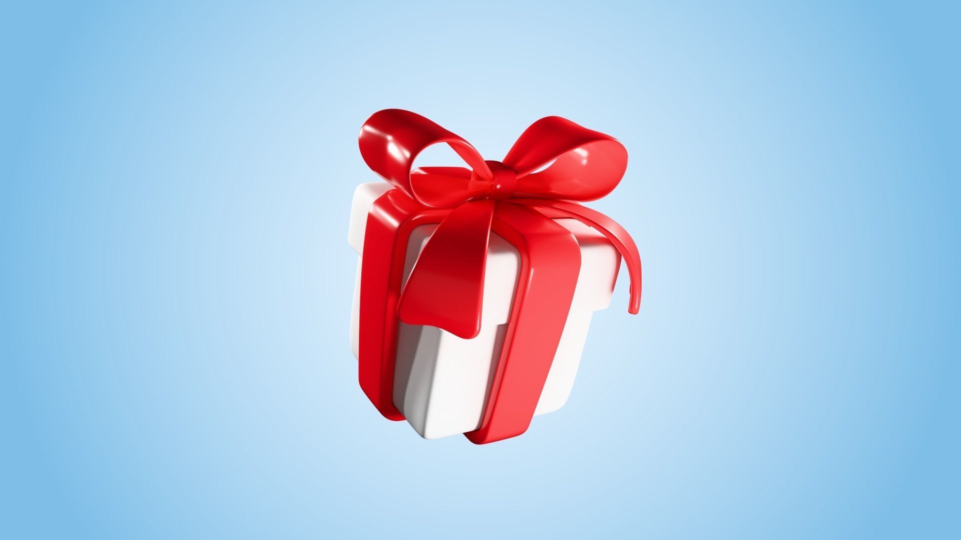 Christmas Gift Box Low-poly 3D model_1