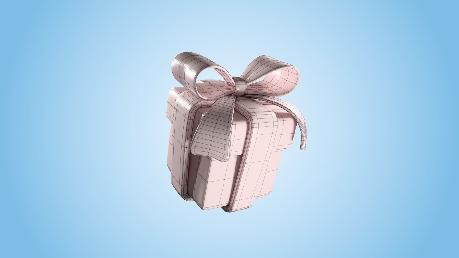 Christmas Gift Box Low-poly 3D model_2