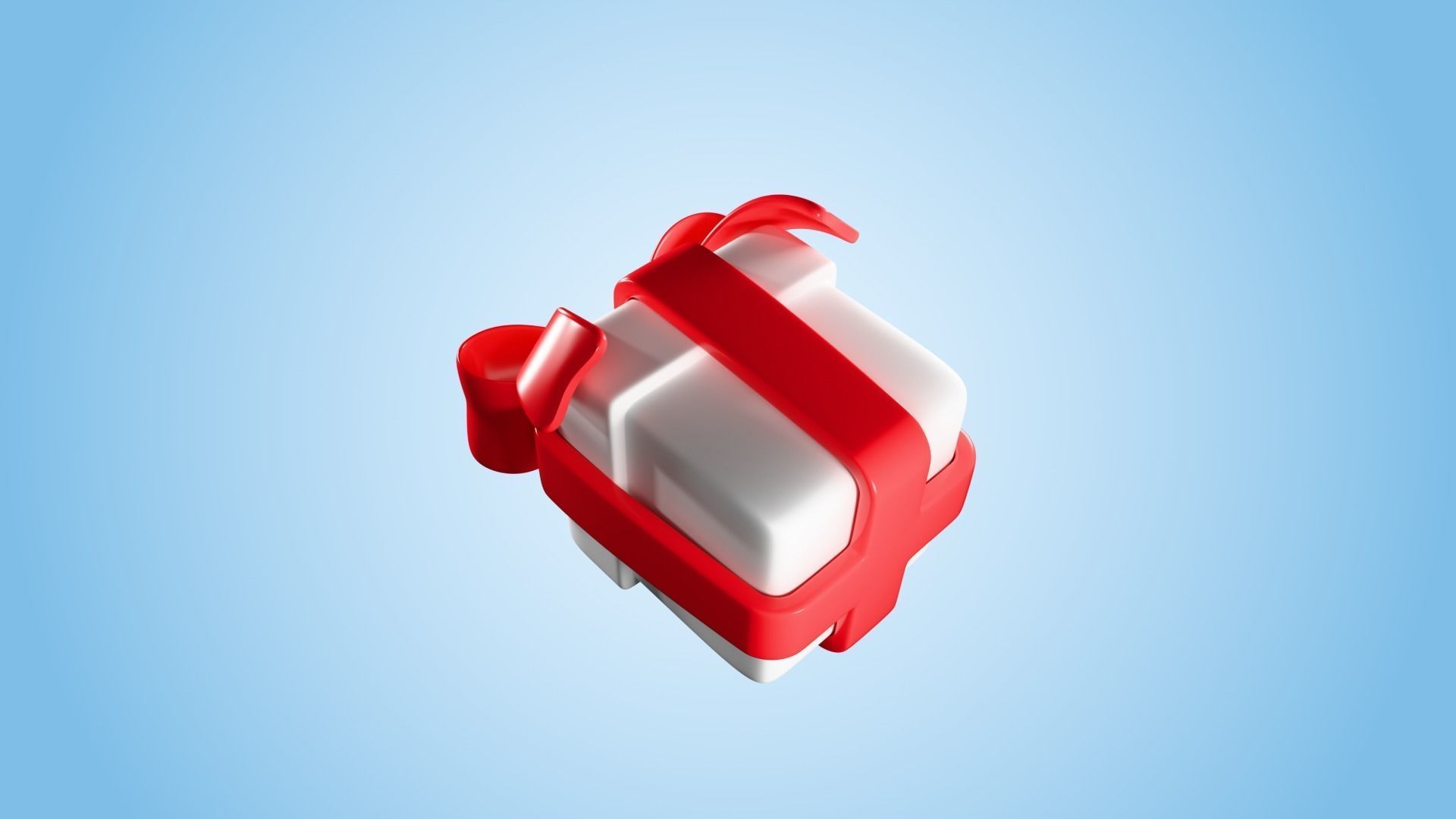 Christmas Gift Box Low-poly 3D model_4