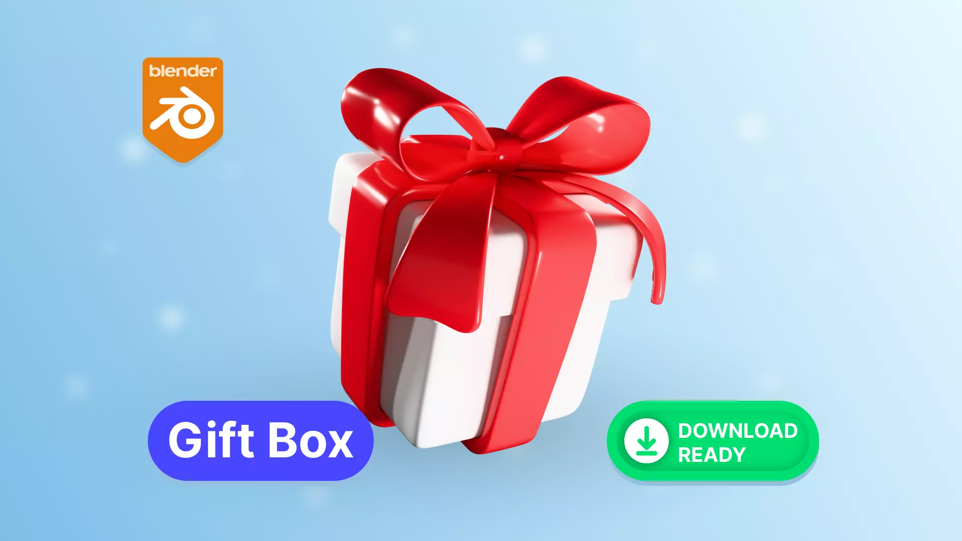 Christmas Gift Box Low-poly 3D model_0