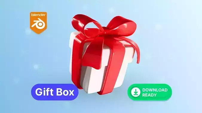 Christmas Gift Box Low-poly 3D model