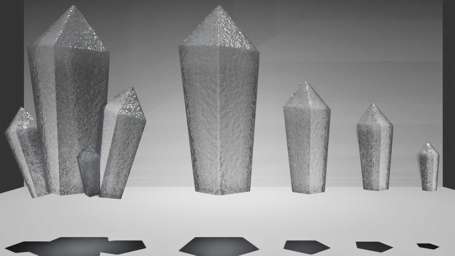 Crystals Low-poly 3D model_2