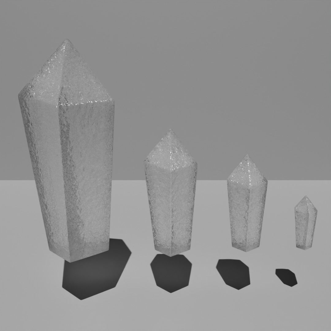 Crystals Low-poly 3D model_1