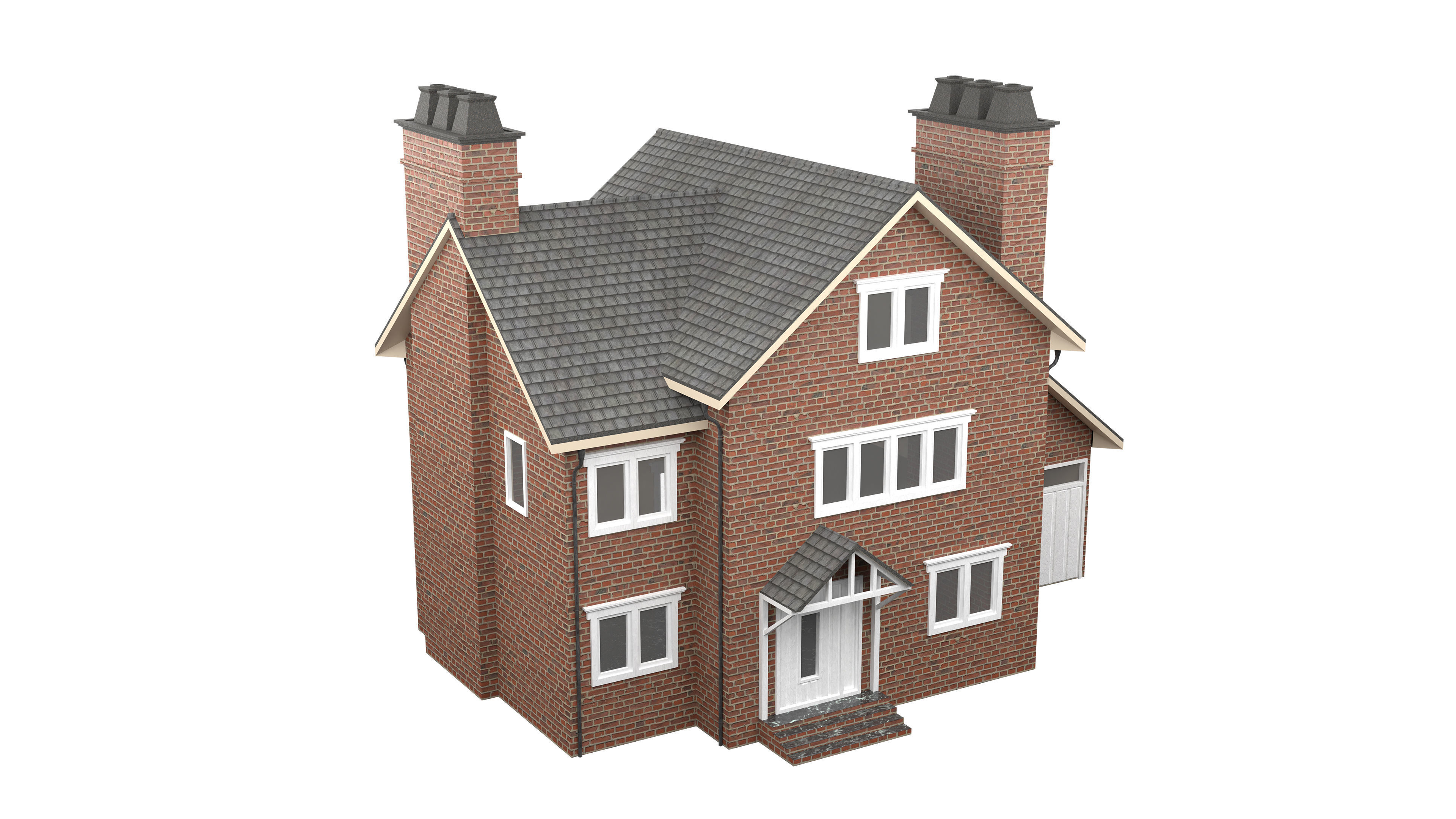 British House Design 04 Low-poly 3D model_5