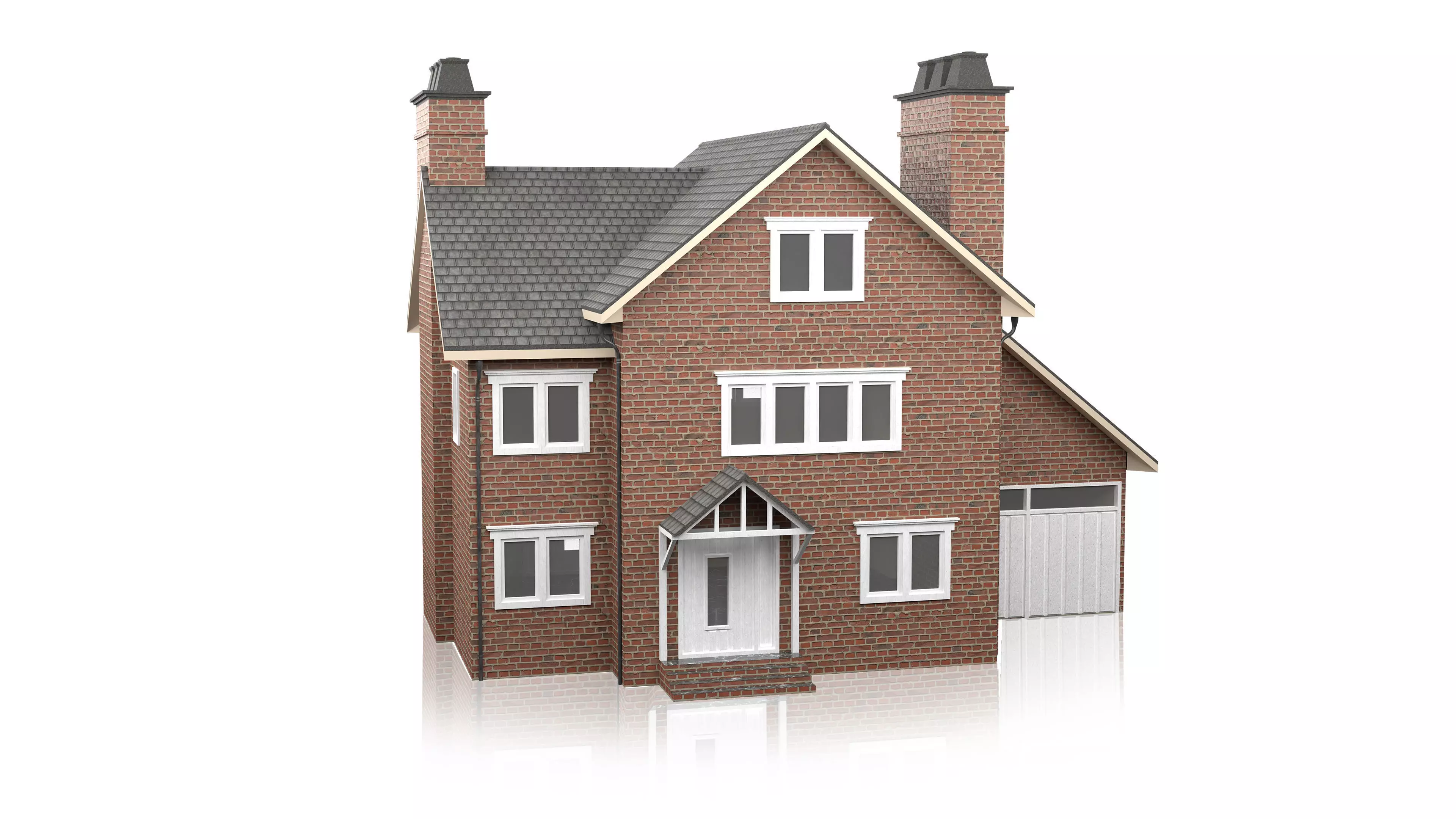 British House Design 04 Low-poly 3D model_0