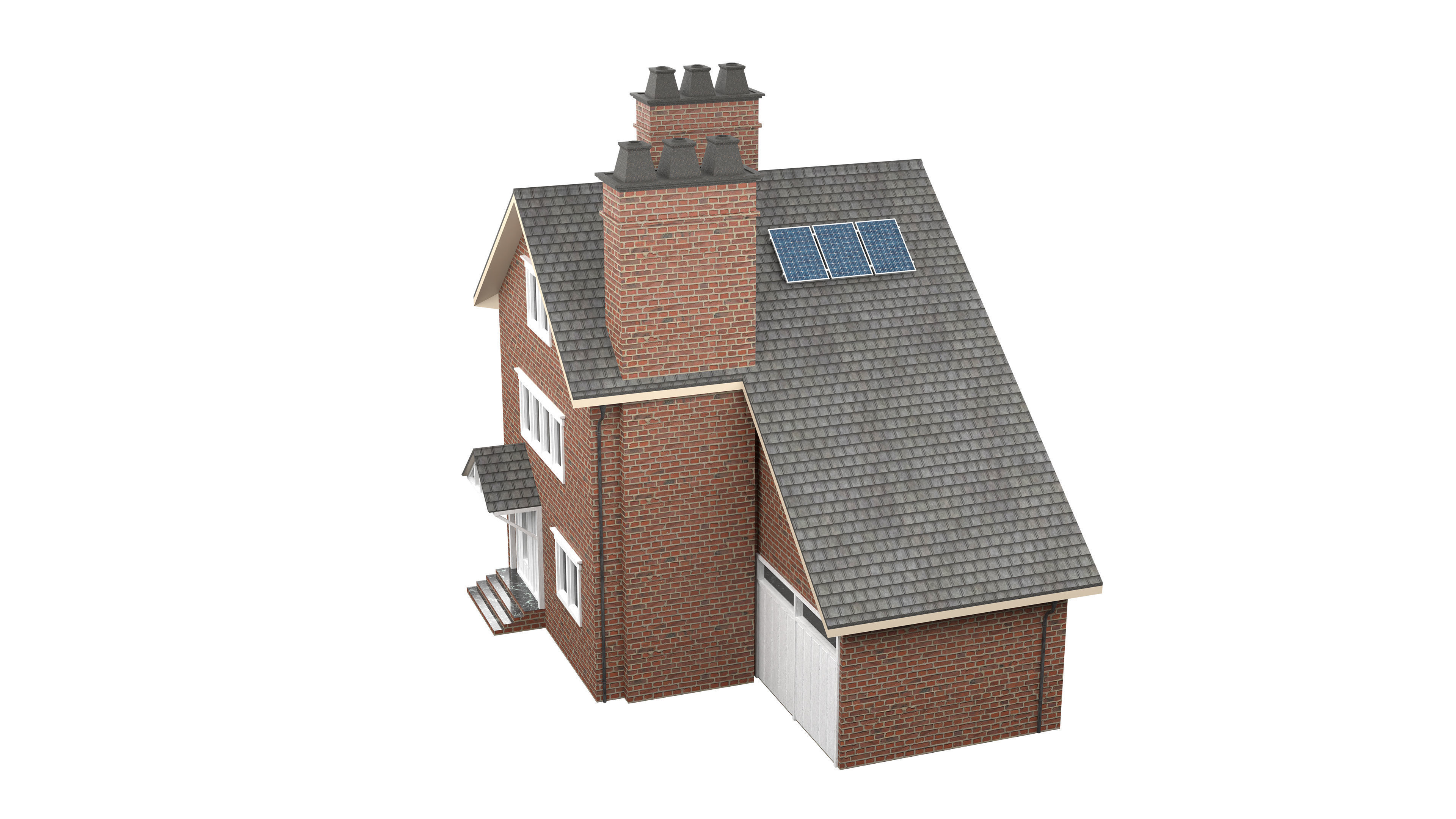 British House Design 04 Low-poly 3D model_6