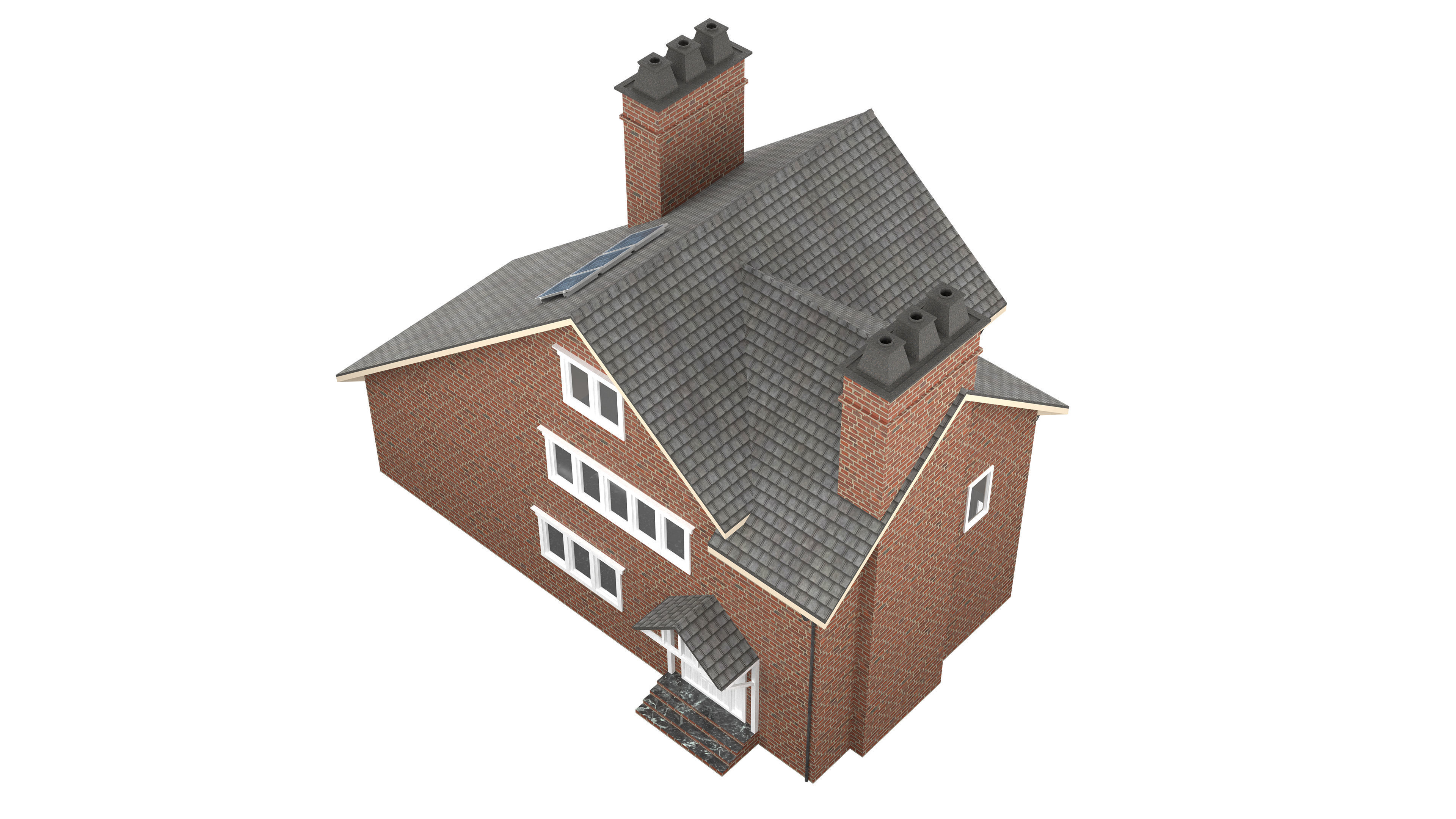British House Design 04 Low-poly 3D model_3