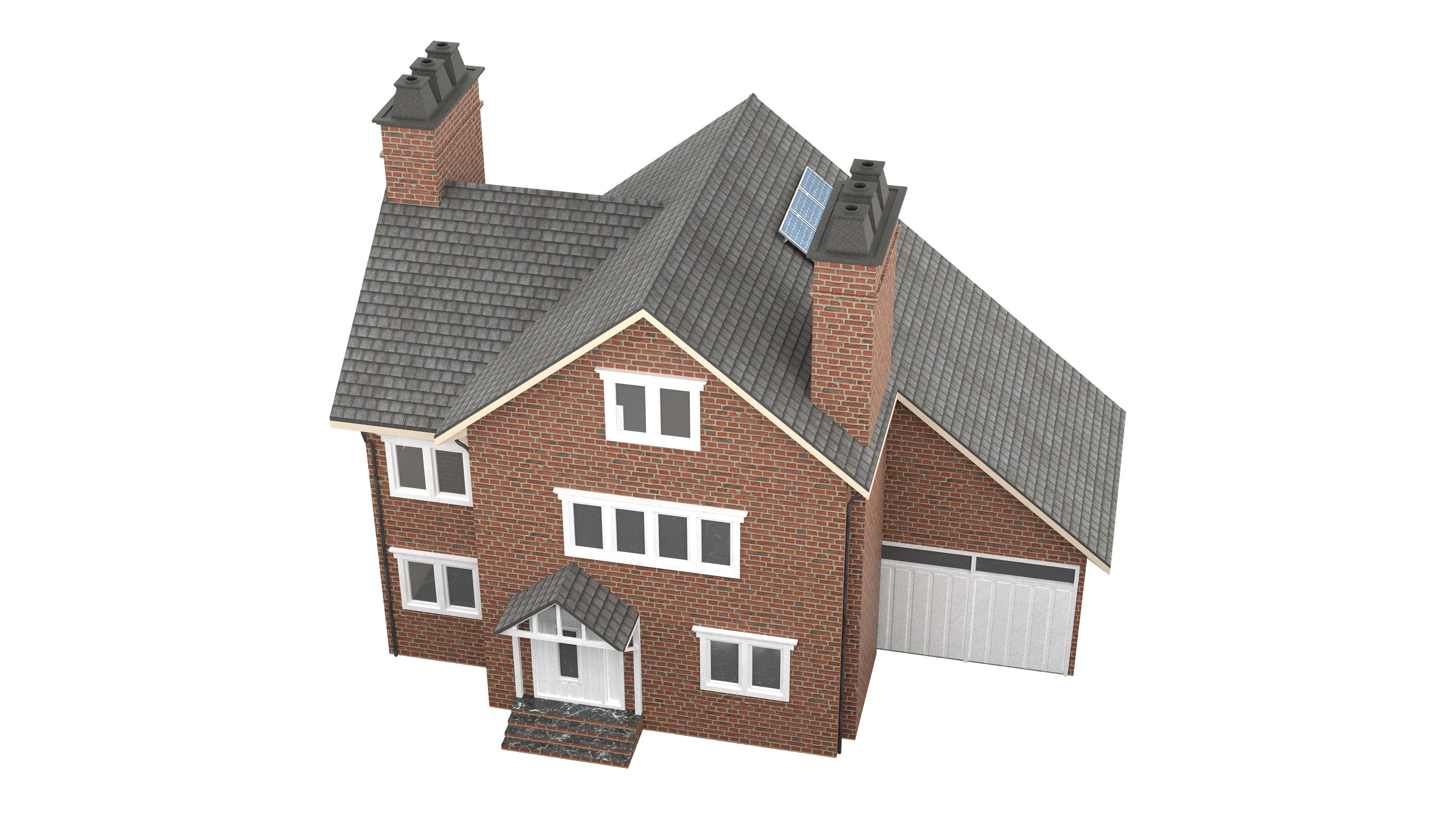 British House Design 04 Low-poly 3D model_4