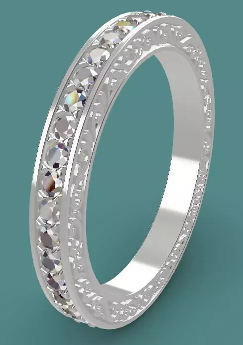 Ring with gems Free 3D print model