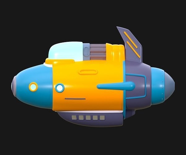 Cartoon ship Low-poly 3D model