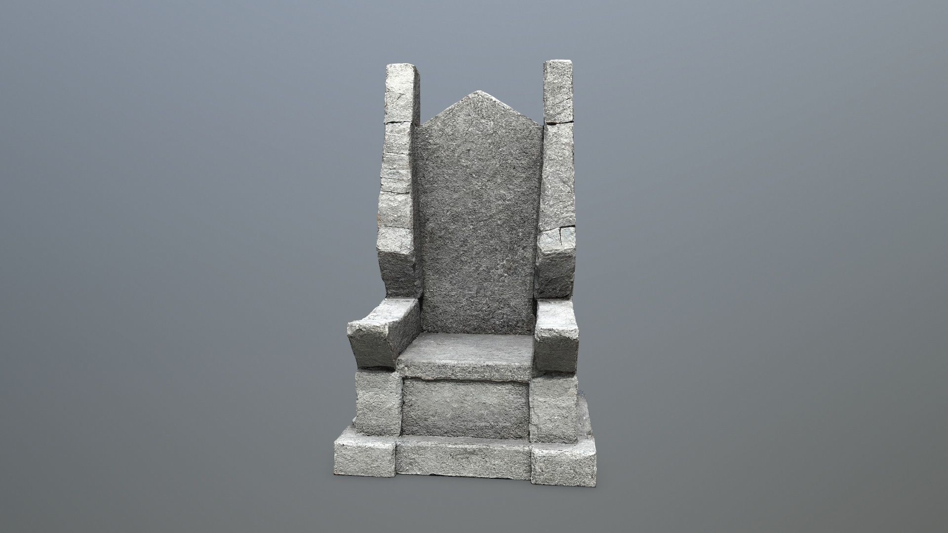 Stone Throne Low-poly 3D model_9