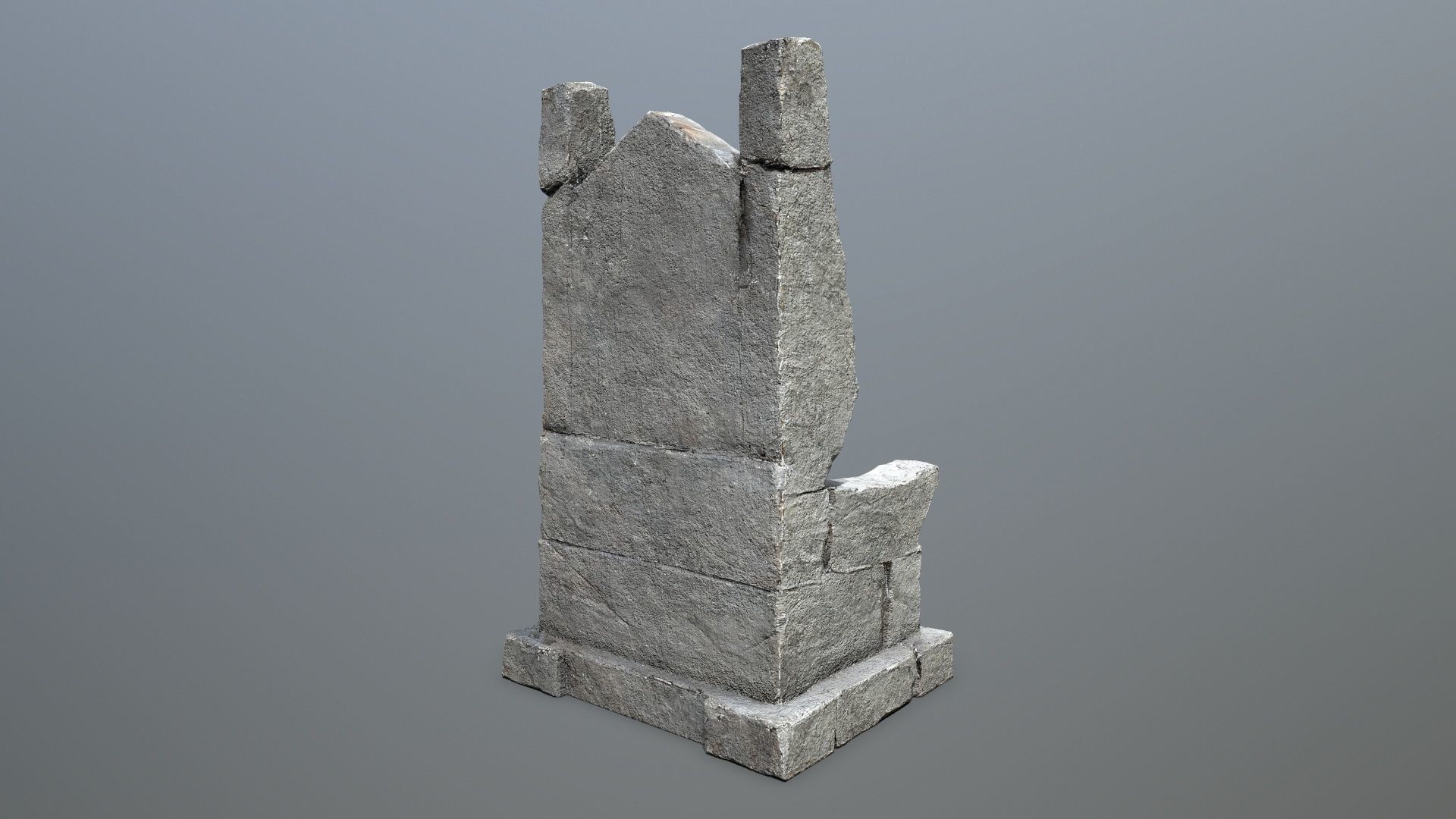 Stone Throne Low-poly 3D model_4
